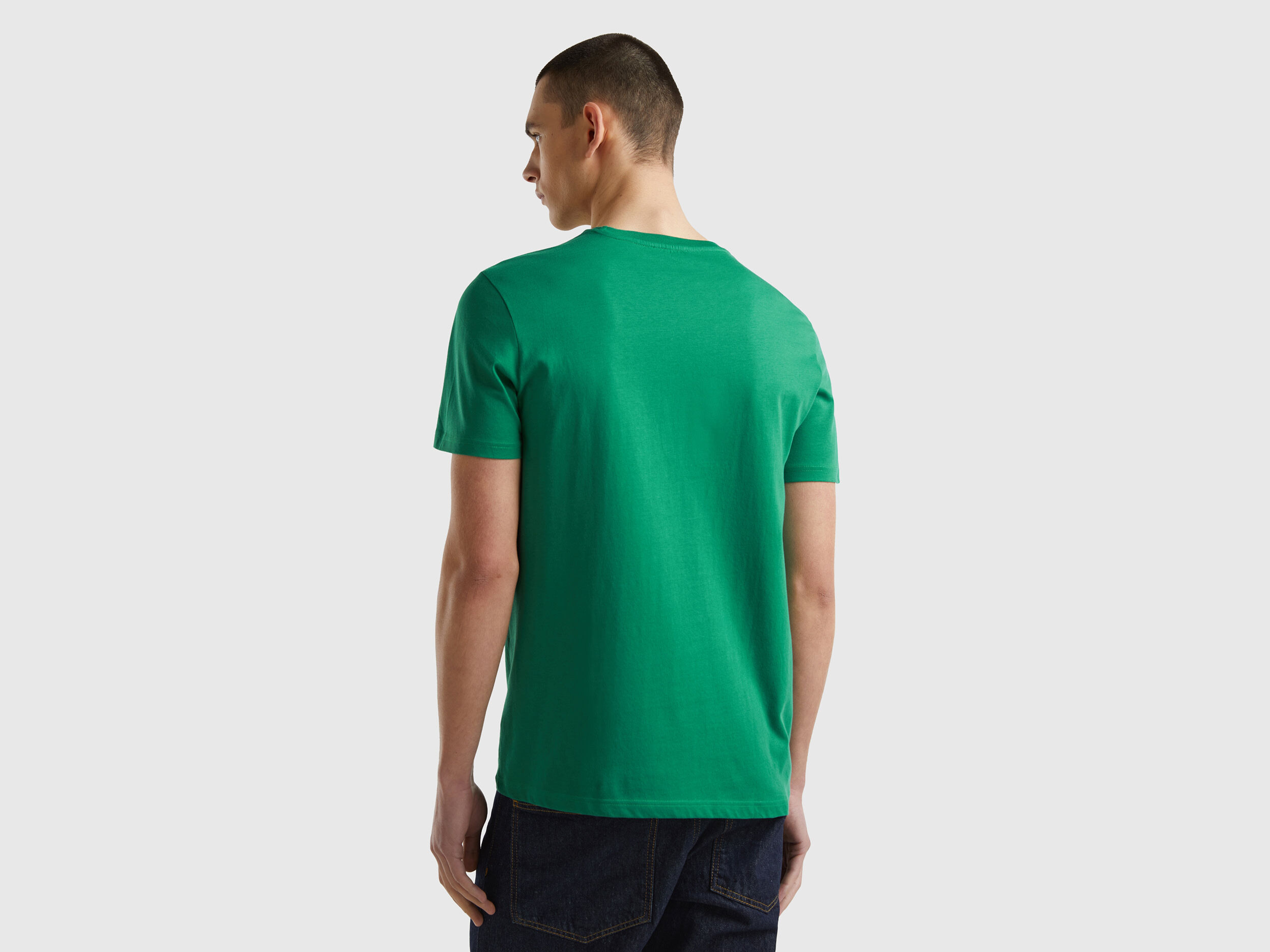 Benetton green t shirt discount