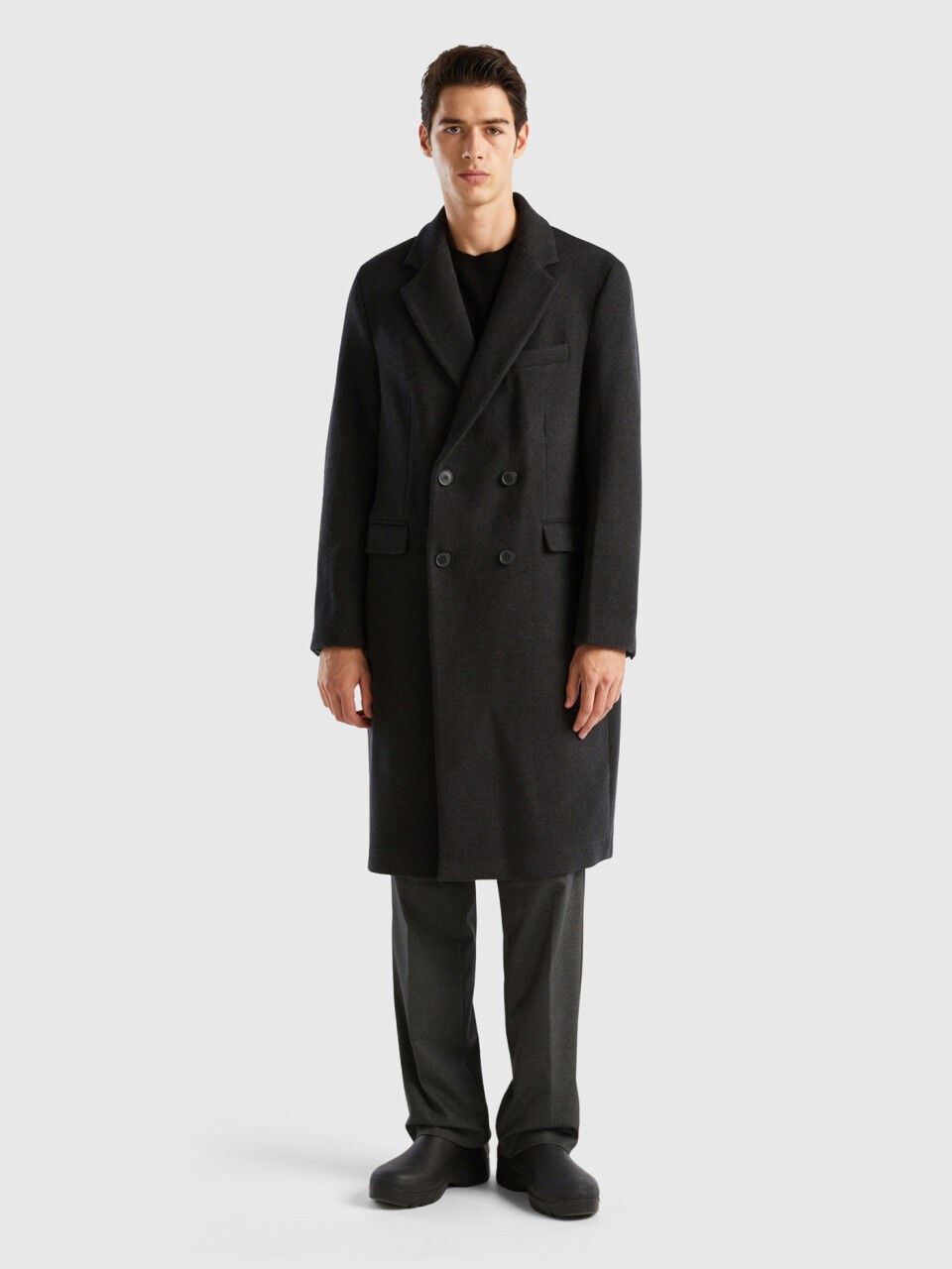 Benetton black coat on sale