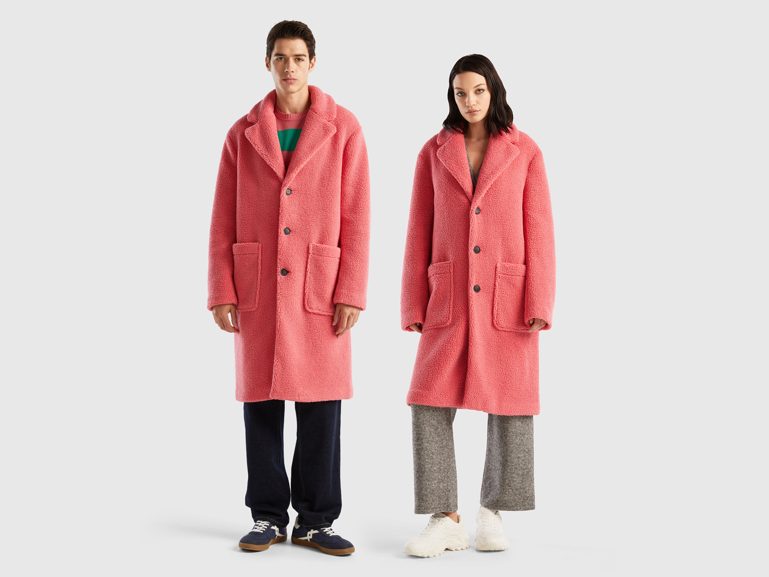 Ladies pink teddy coat store