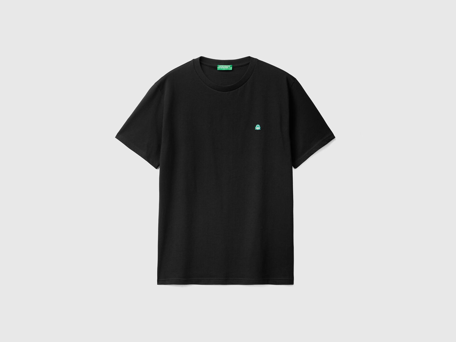 100% - | Black organic Benetton t-shirt basic cotton