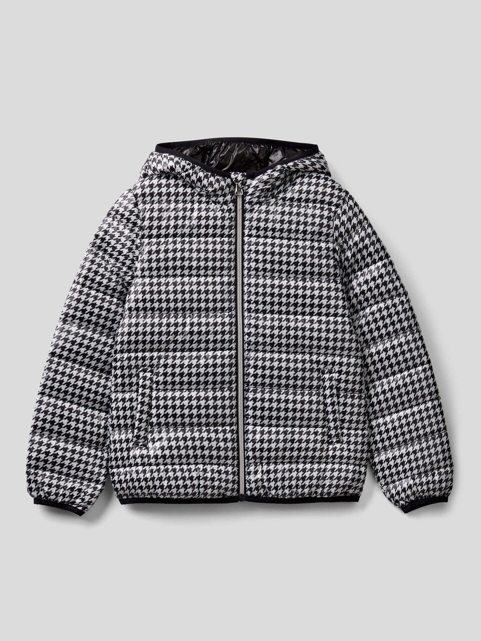 Pattern print puffer jacket