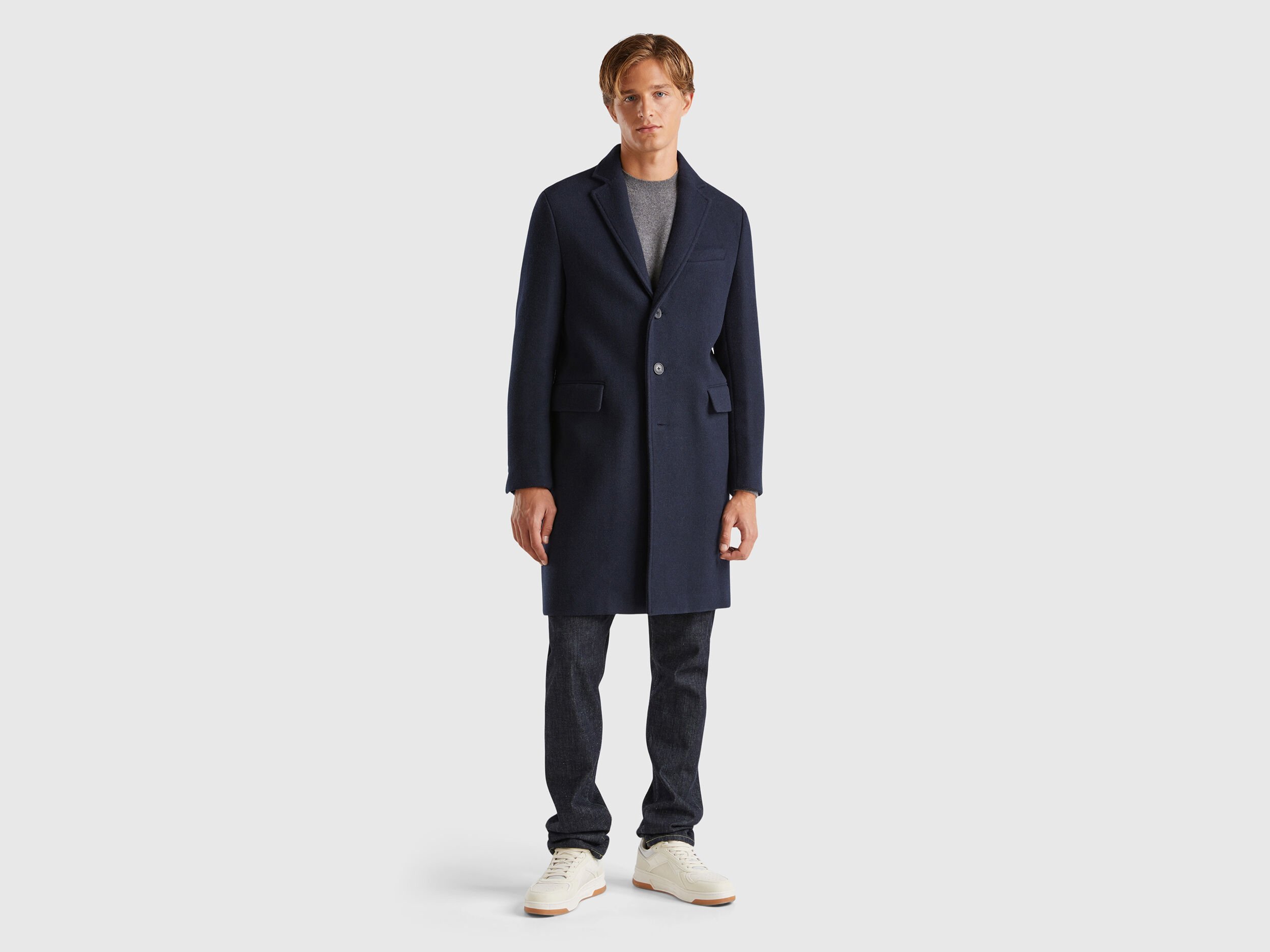 Classic tailored coat benetton clearance