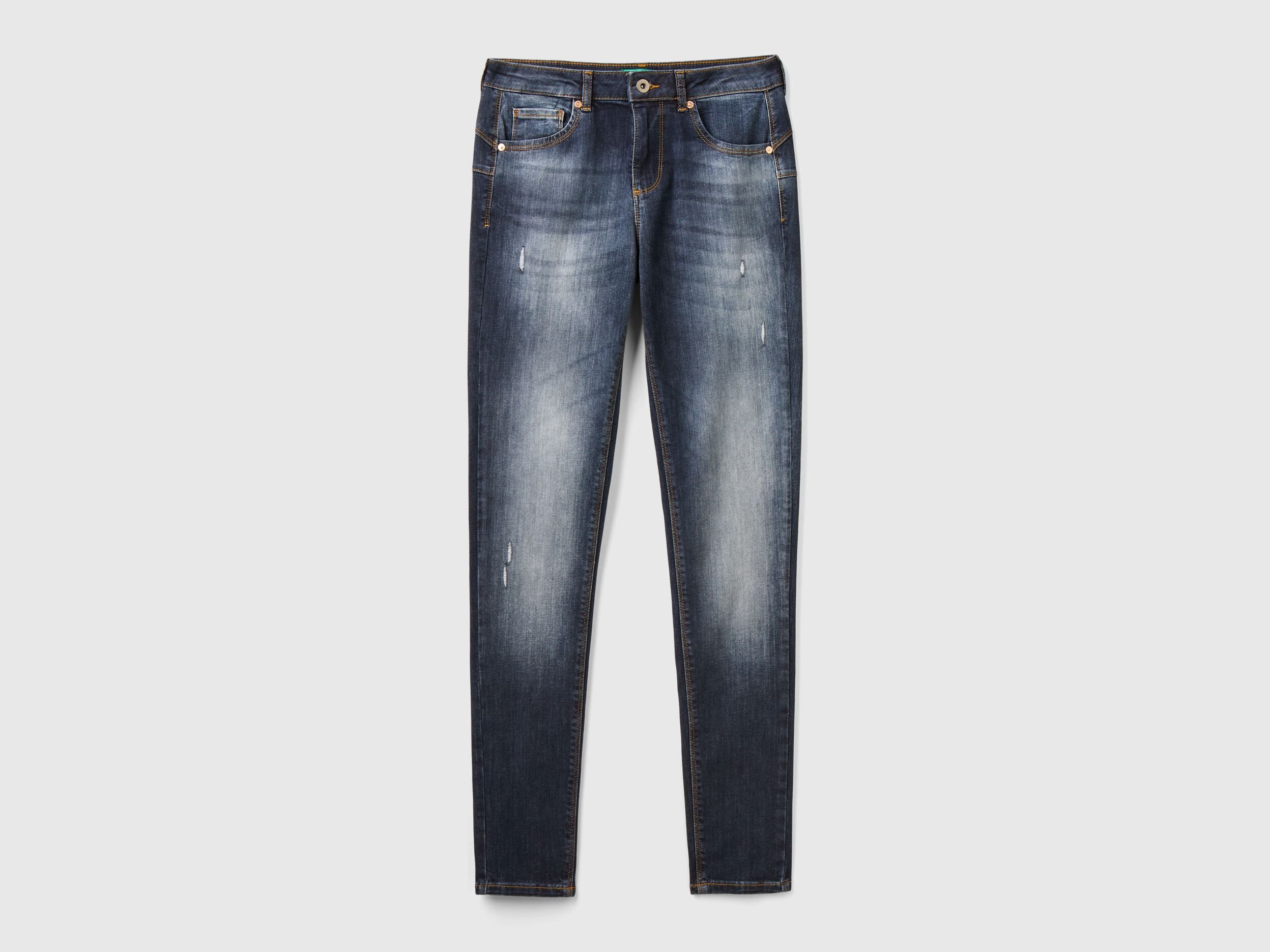 Skinny fit push up jeans Dark Blue Benetton