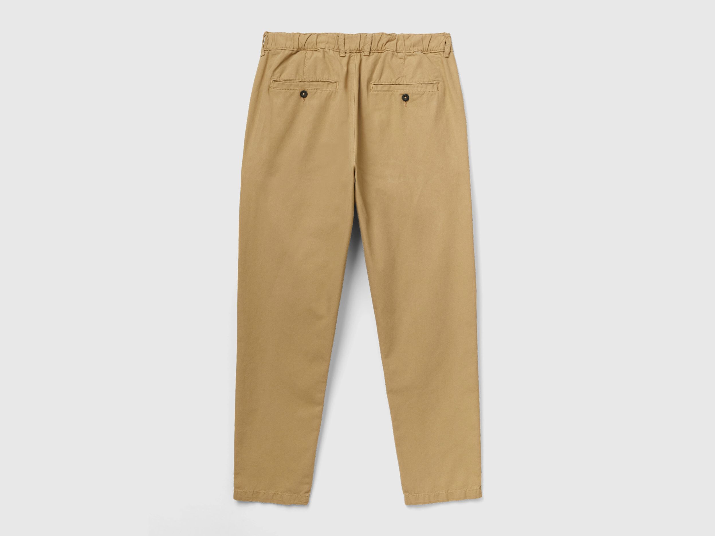 Carrot fit chinos in light cotton - Beige | Benetton