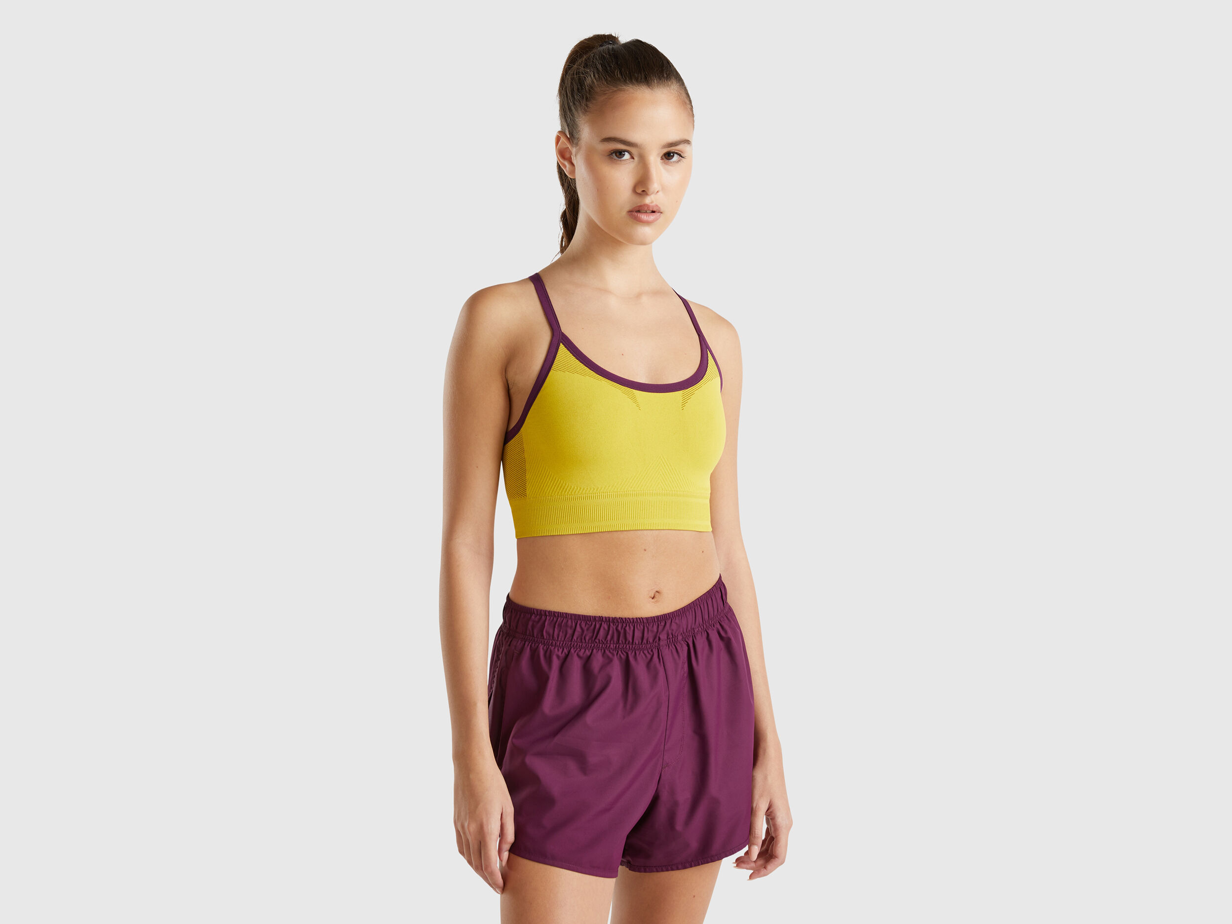 Seamless sports top bra Yellow Benetton