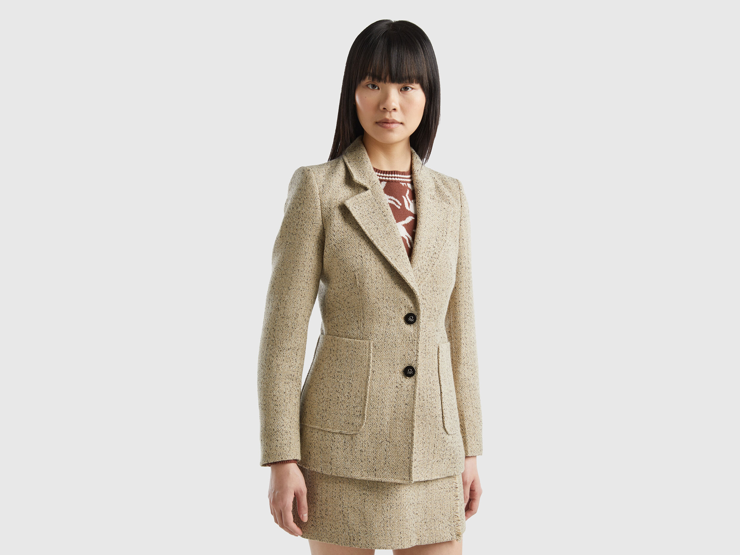Womens fitted cheap tweed jacket