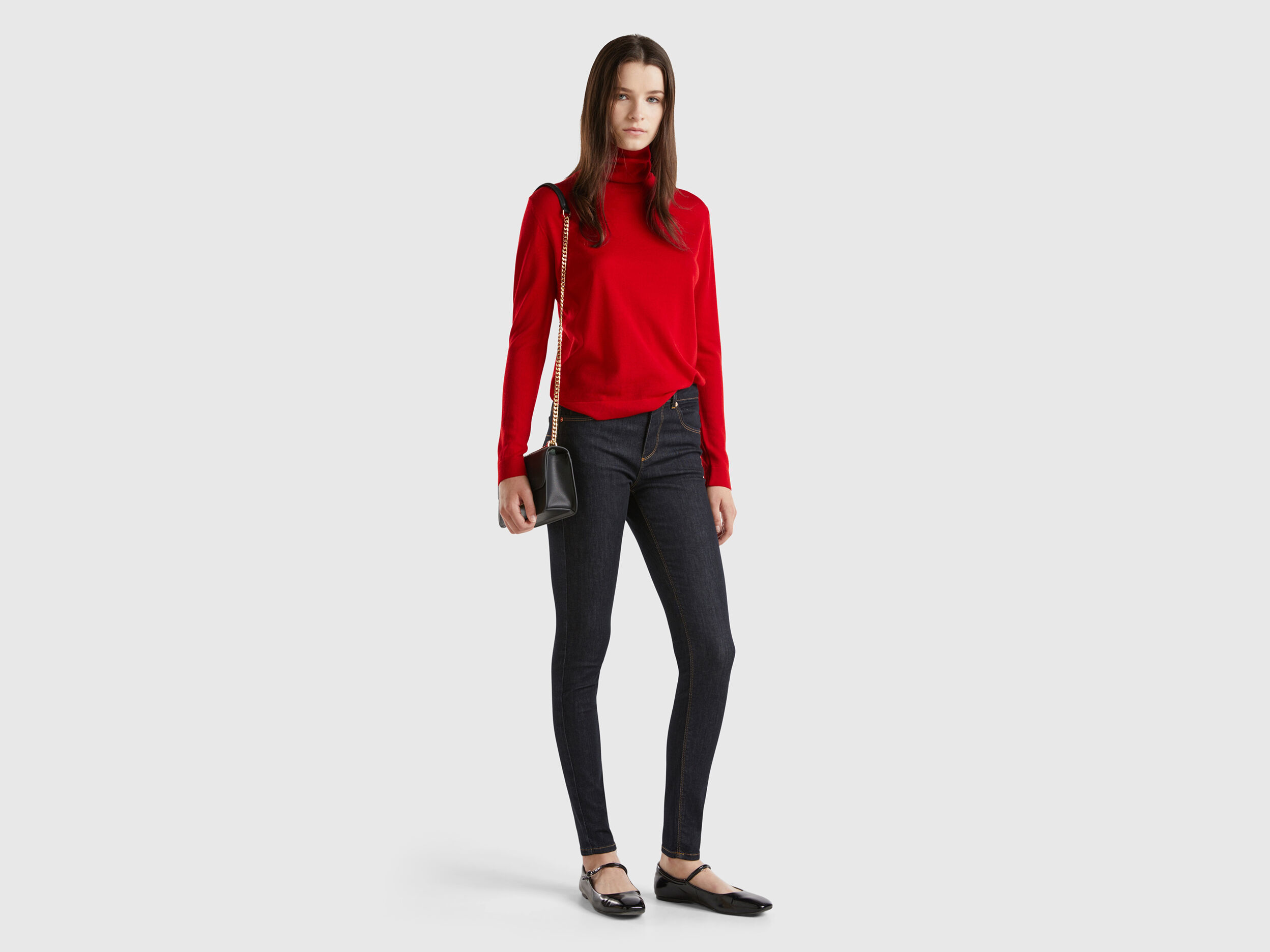 Skinny fit push up jeans Dark Blue Benetton