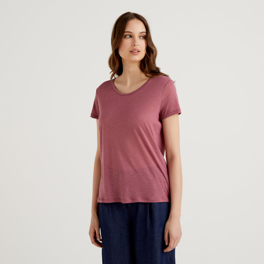 Short sleeve t-shirt in silk blend