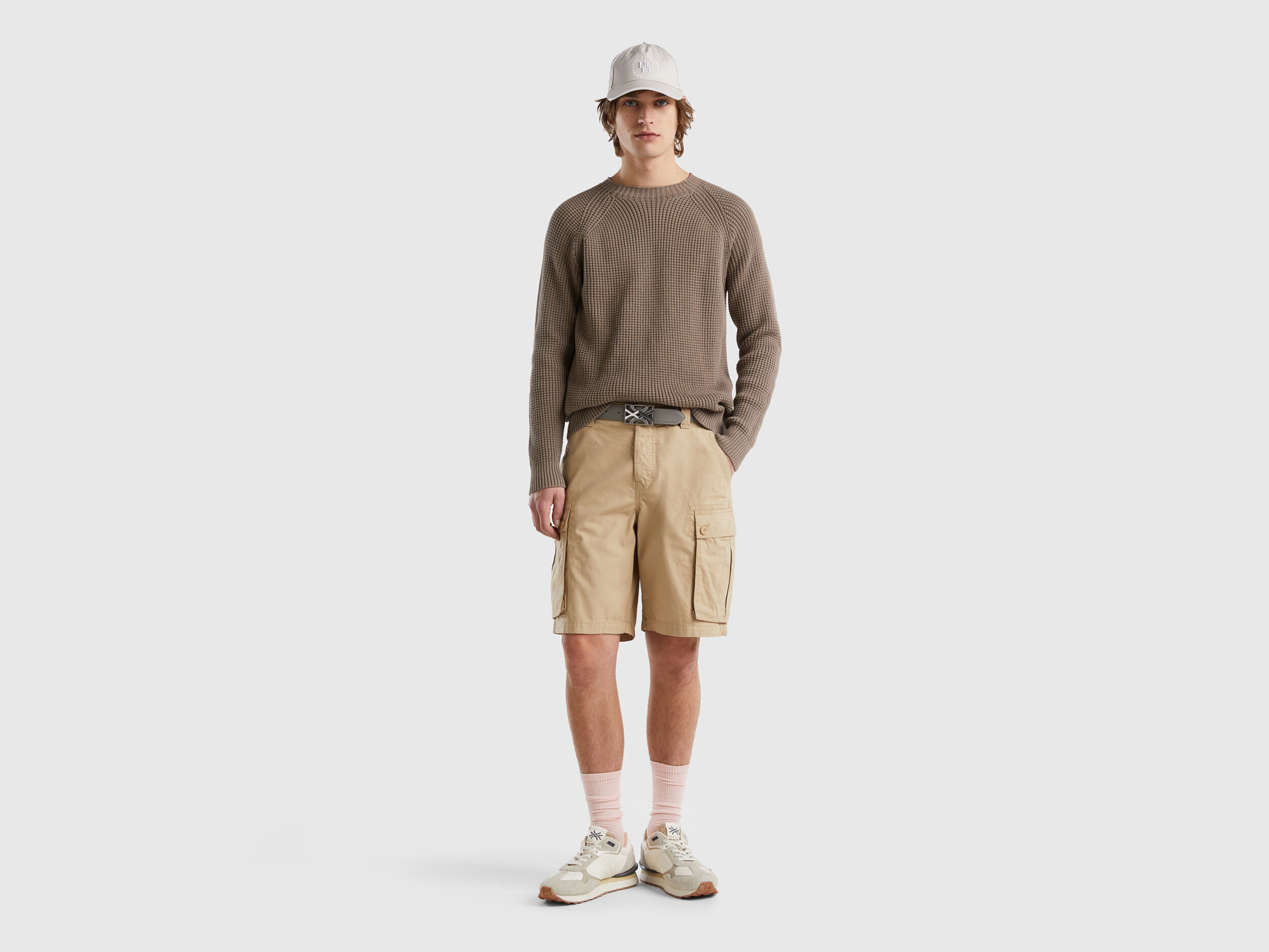 Cargo bermudas in pure cotton