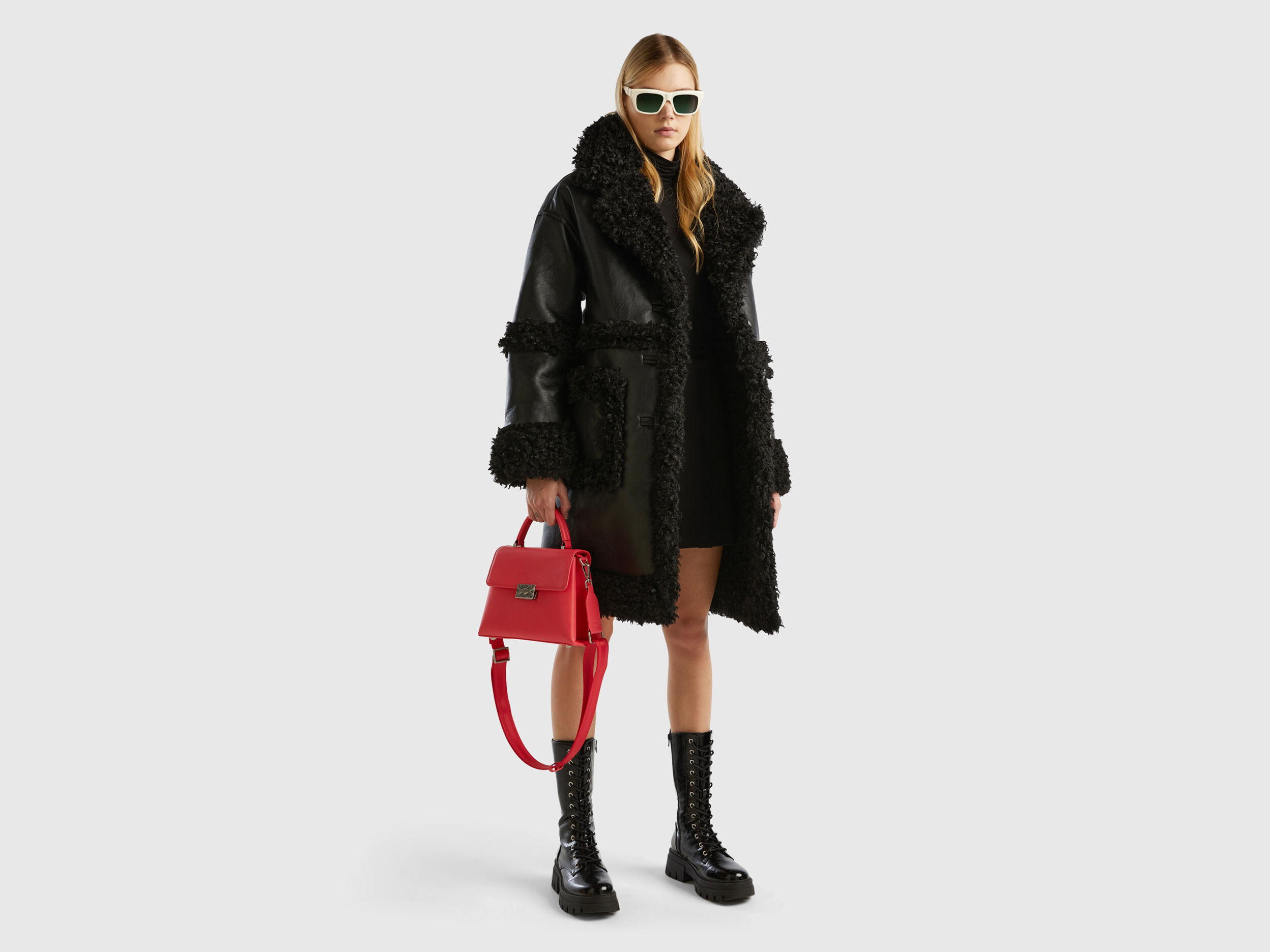 Benetton faux sale fur coat