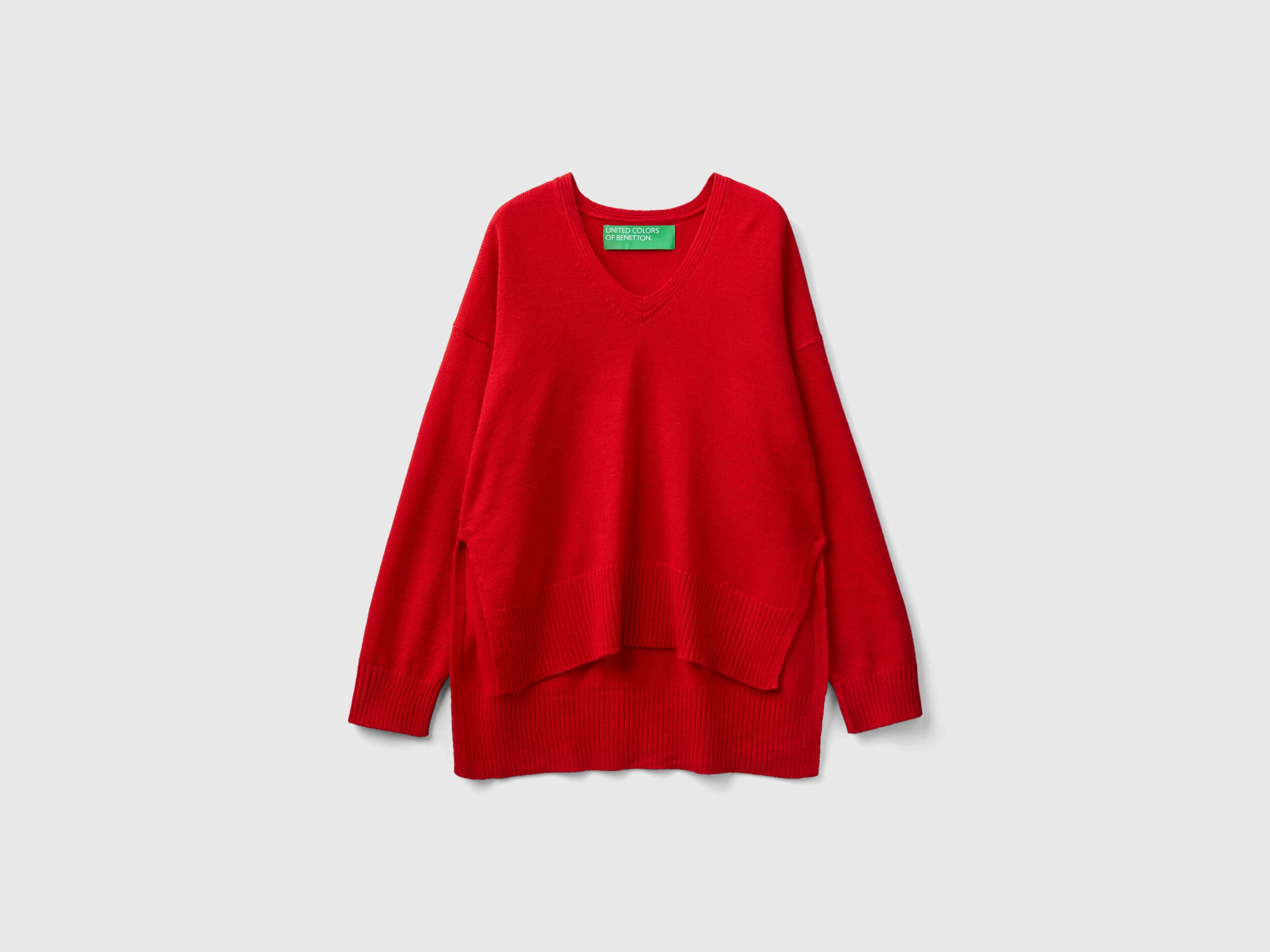 Maglione rosso benetton top