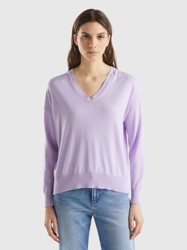 V-neck sweater in Modal® blend Women