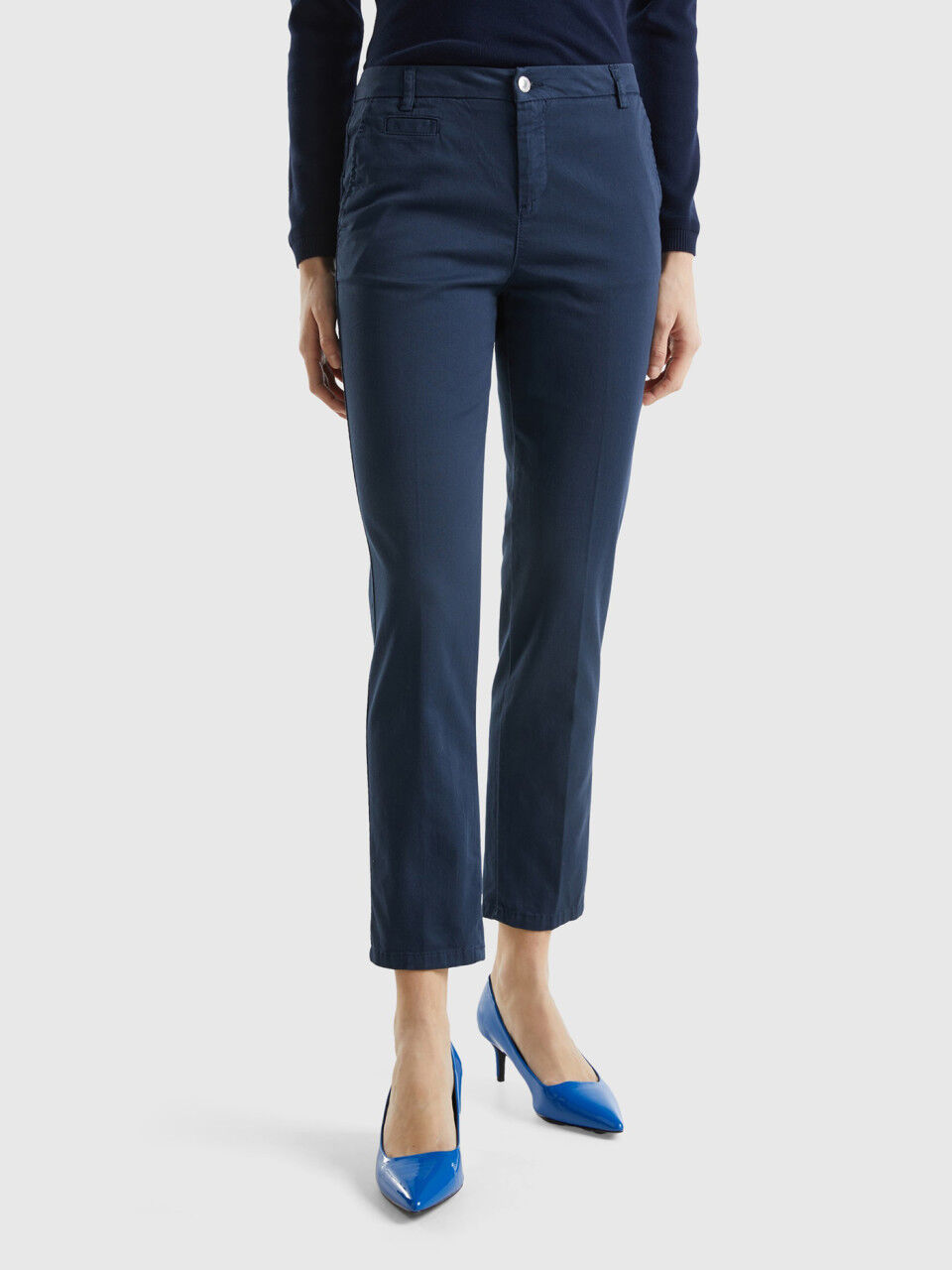 Tall Khaki High Waist Crop Chino Trousers | New Look