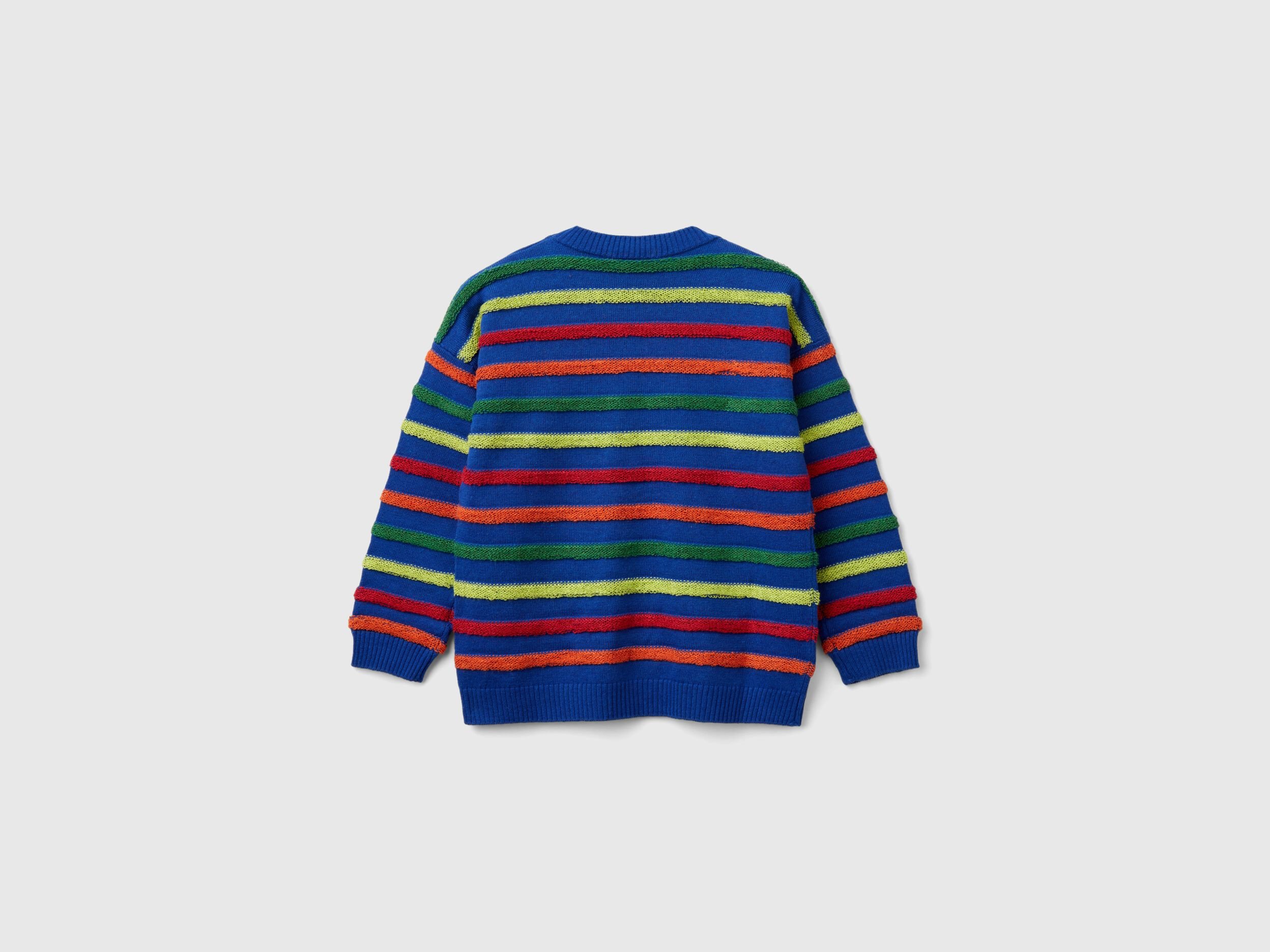 Red blue and yellow striped sweater cheap