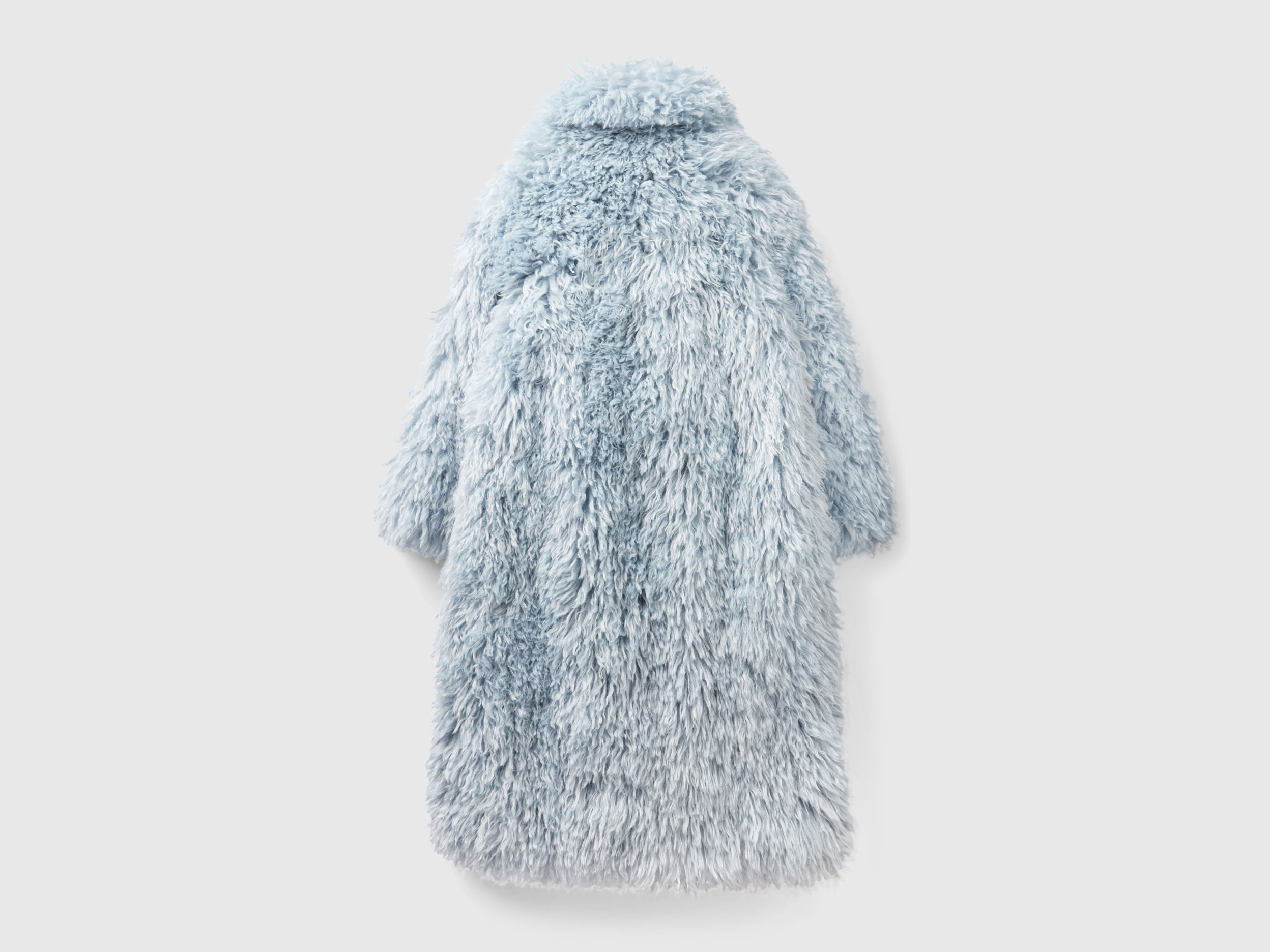 Blue fake cheap fur jacket