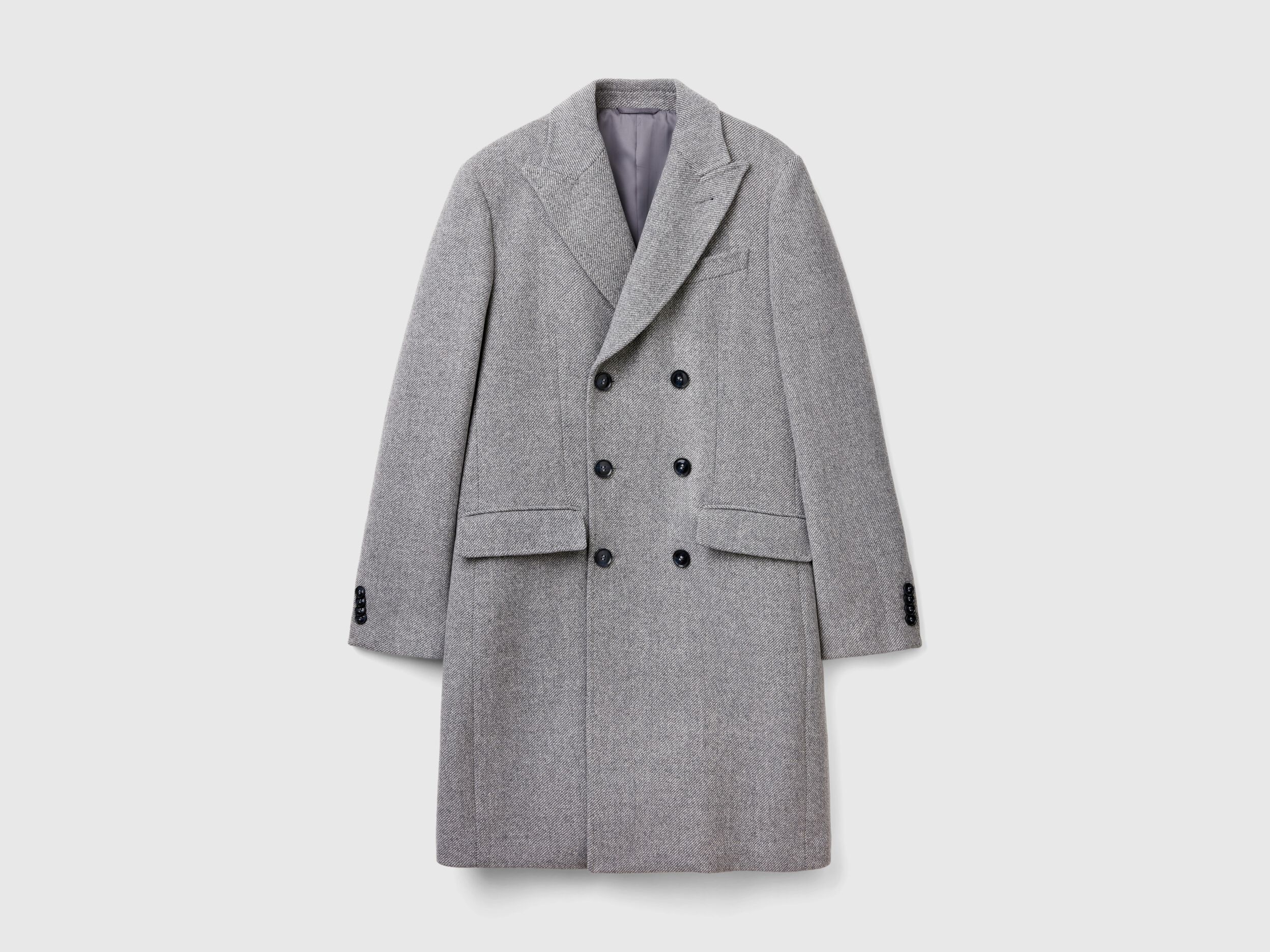 Benetton mid length hidden double breasted coat cheap