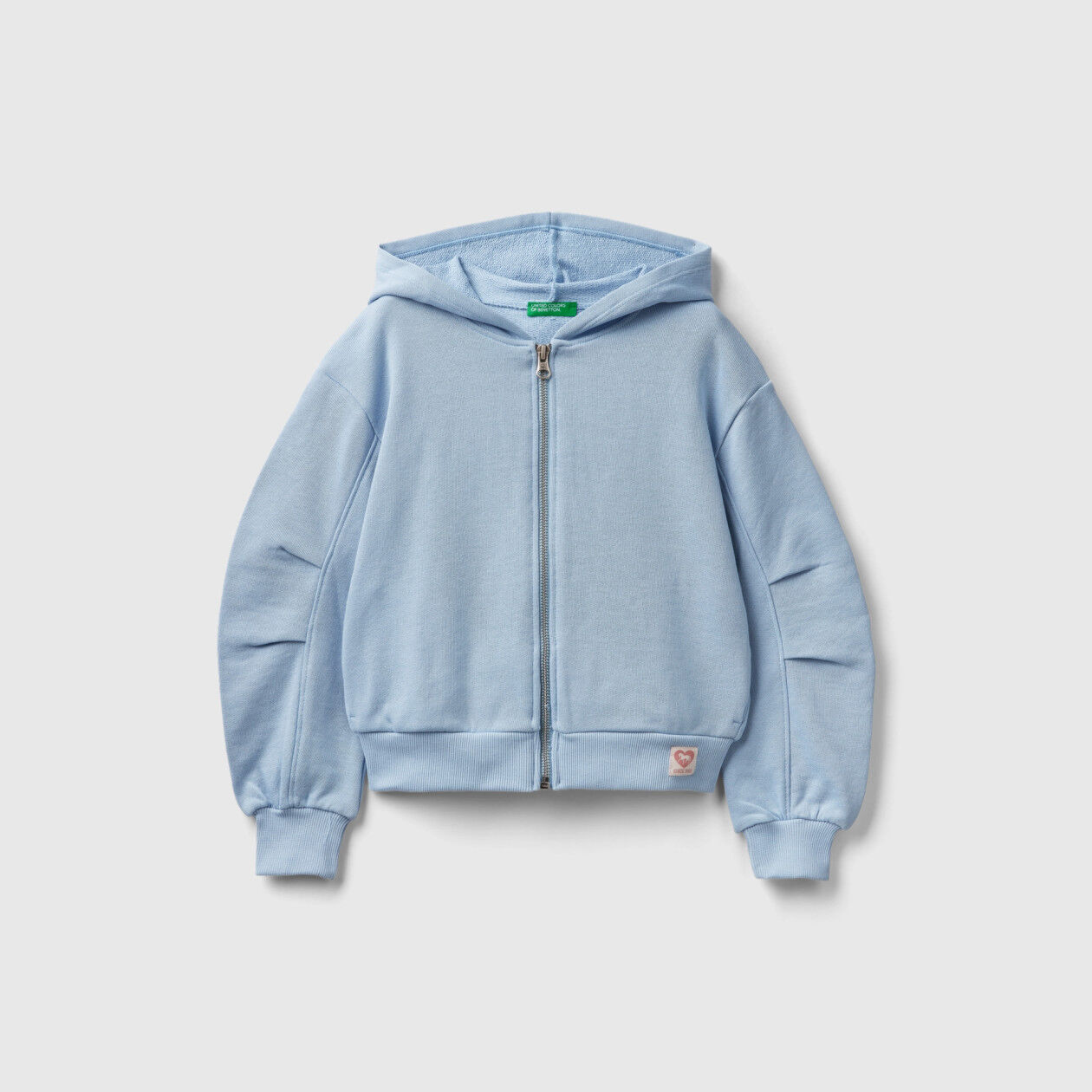 Pale blue zip online up hoodie