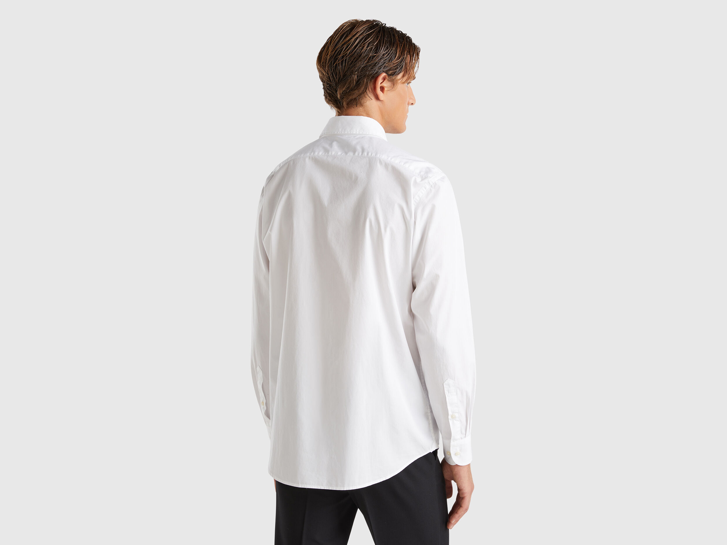 Camisa blanca en algodon bio Blanco Benetton