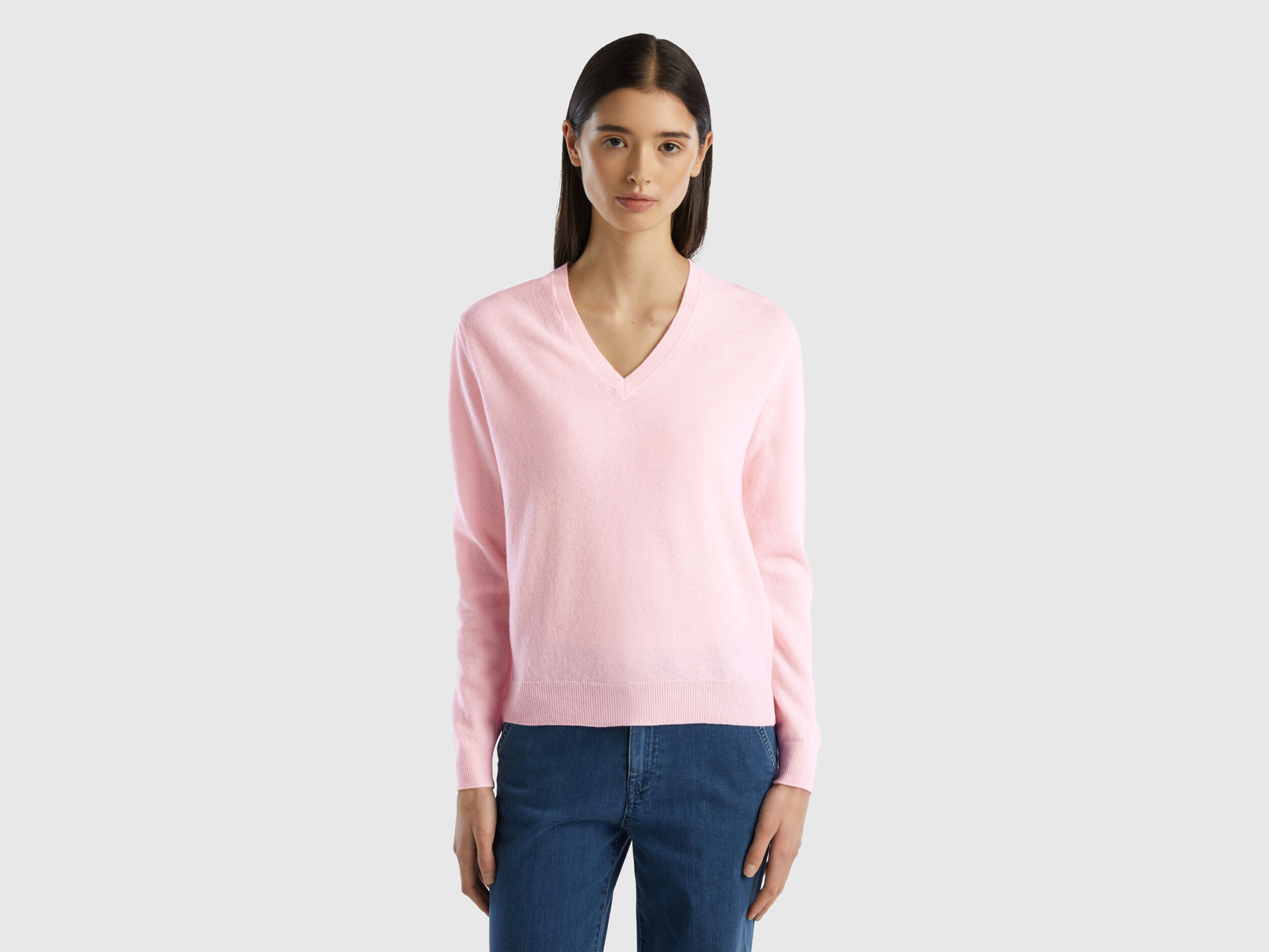 Baby pink new arrivals v neck jumper