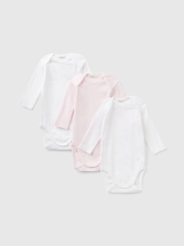 Three solid color bodysuits in organic cotton New Born (0-18 months)