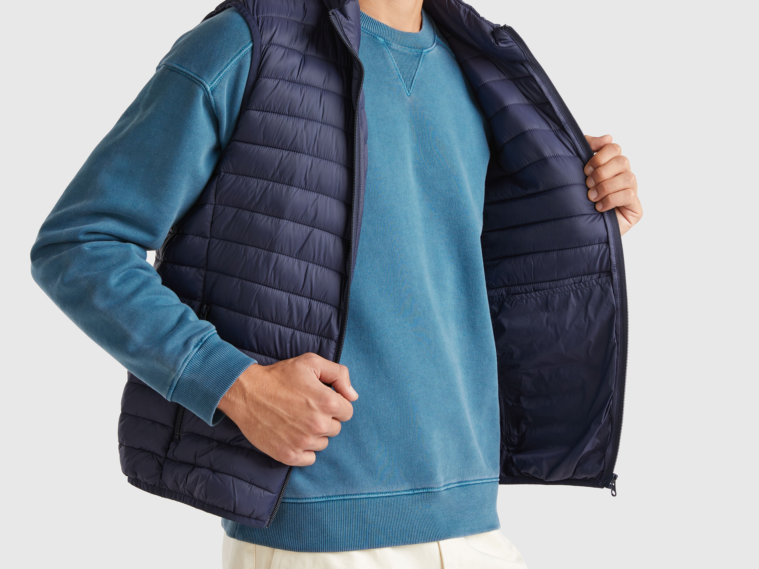 Chaleco acolchado con guata reciclada Azul Oscuro Benetton