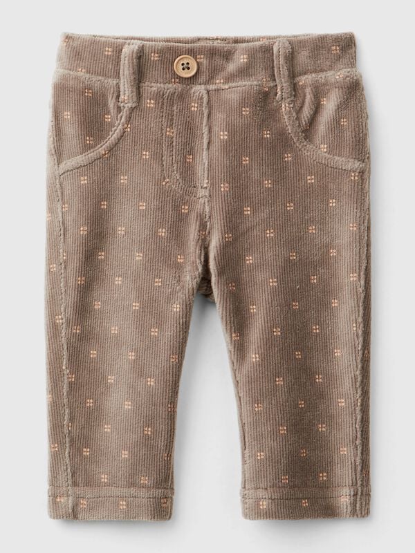 Trousers with chenille pattern print New Born (0-18 months)