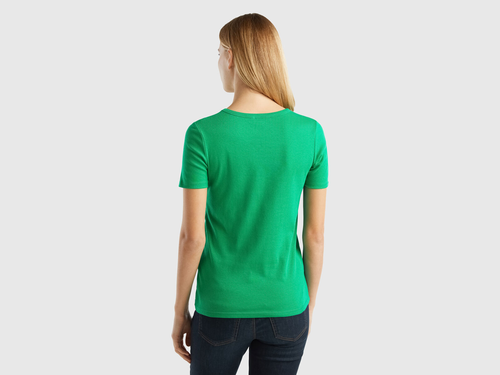 logo T-shirt in - | Benetton with Green 100% glitter cotton print
