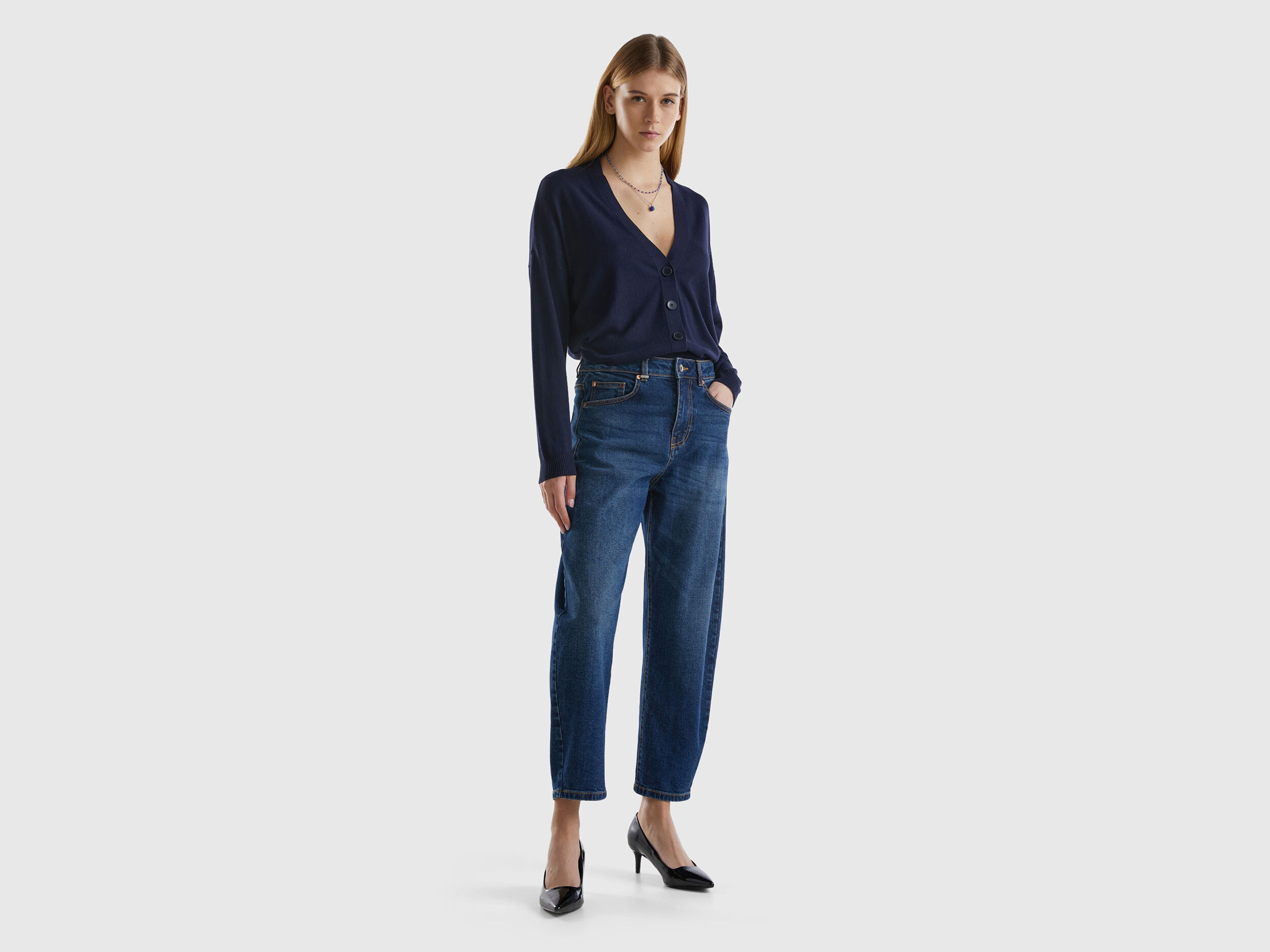 Balloon fit jeans Dark Blue Benetton