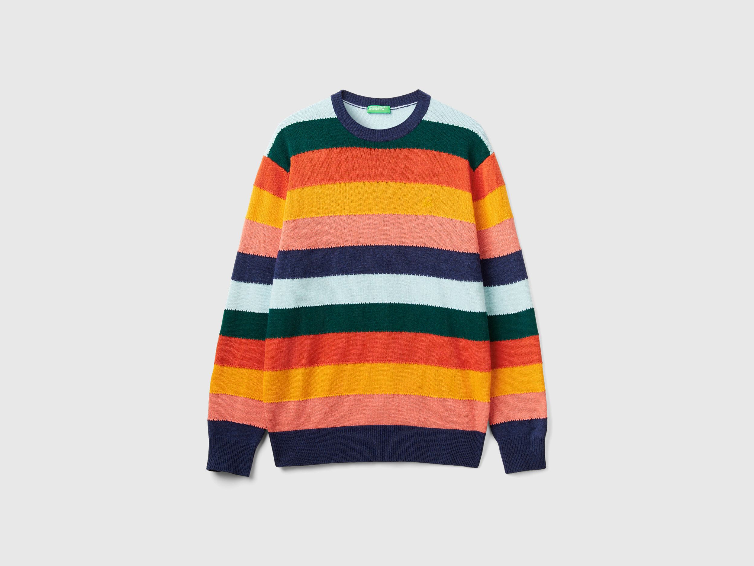 Sweater with multicolor stripes Multi color Benetton