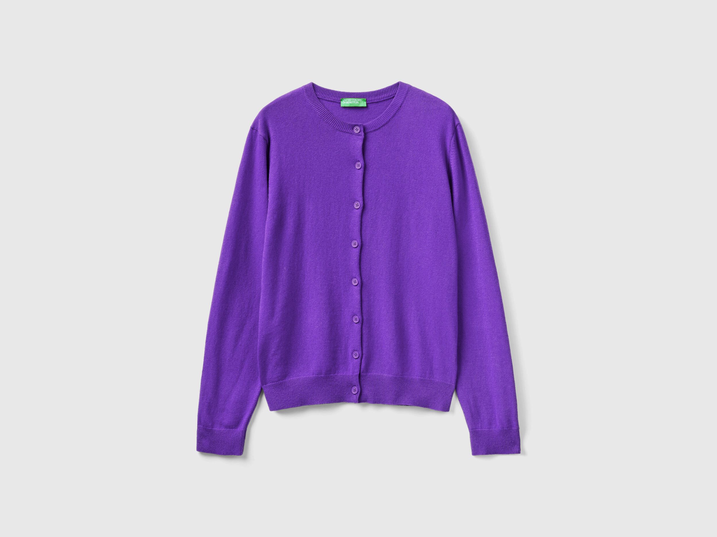 Purple cardigan in cashmere and wool blend