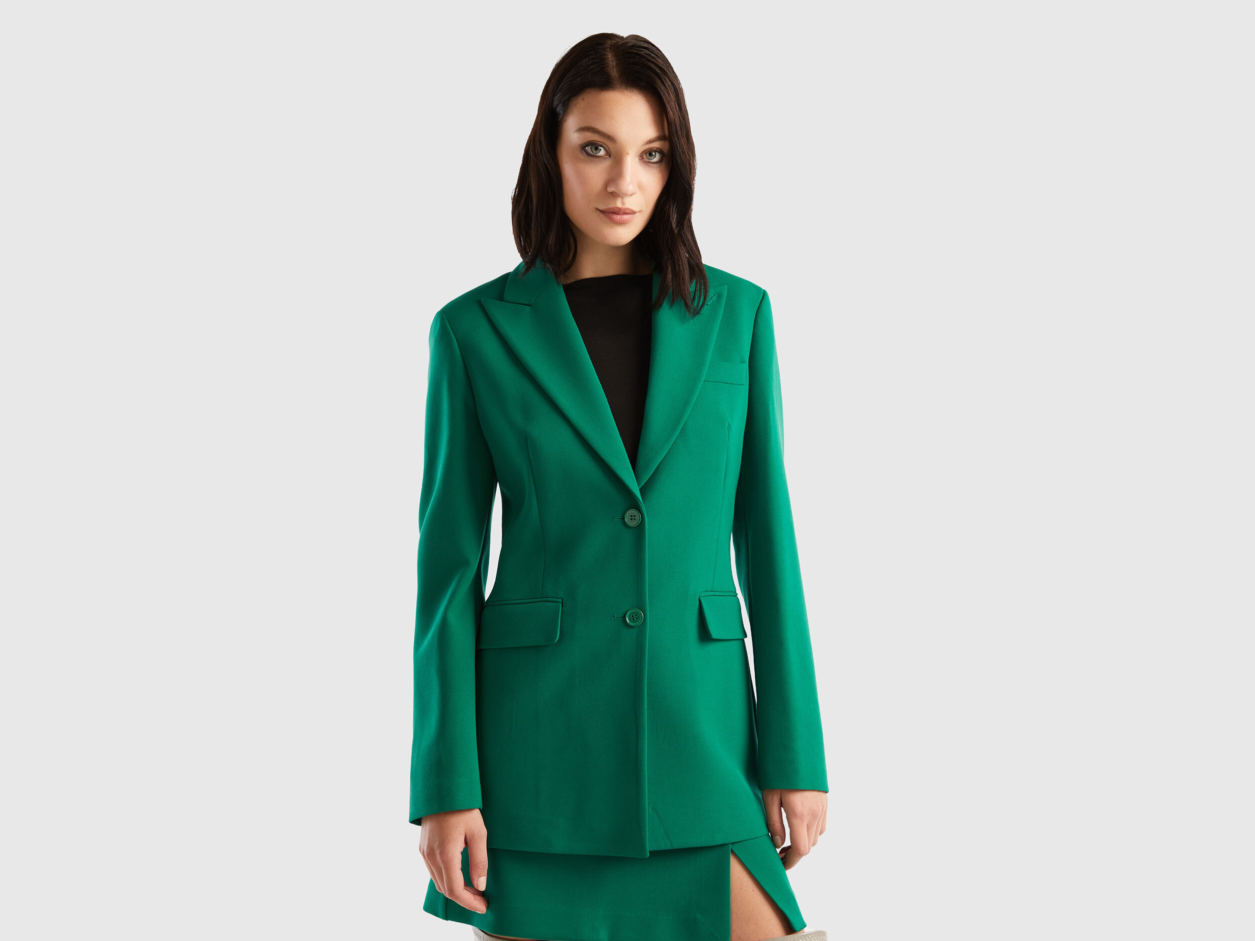 Benetton green coat hotsell