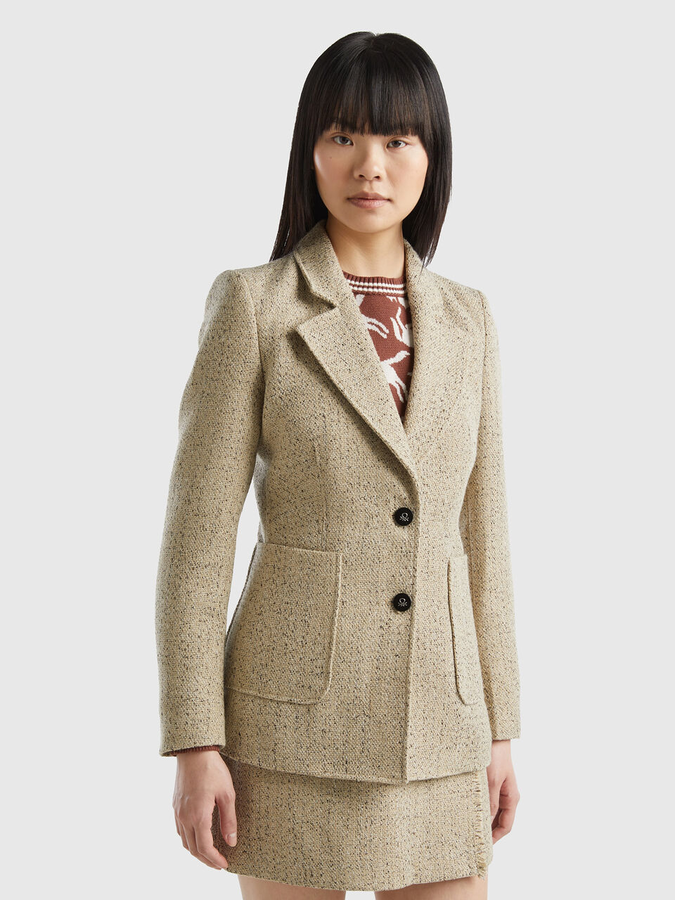 Fitted Tweed Blazer