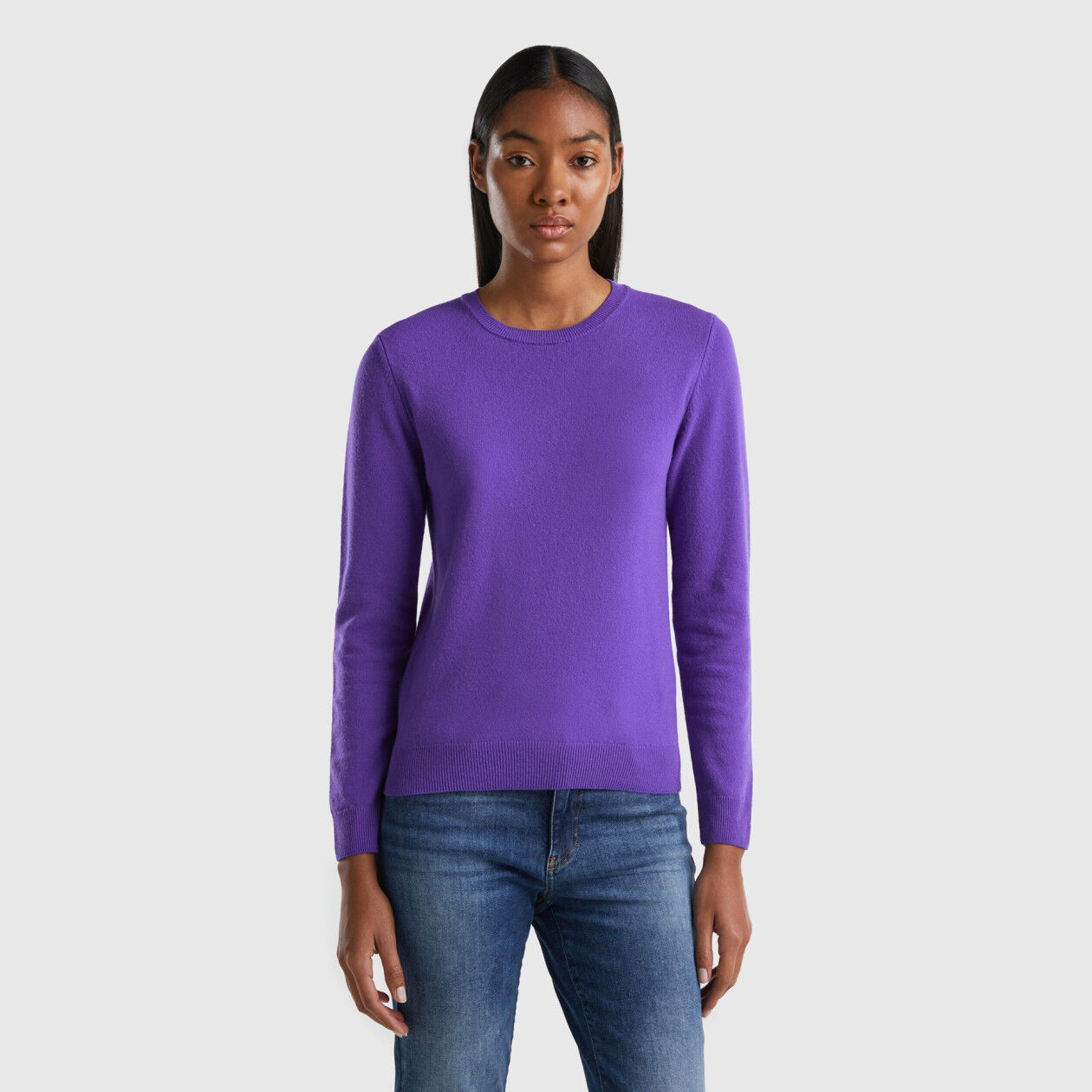 Womens purple deals crew neck sweater