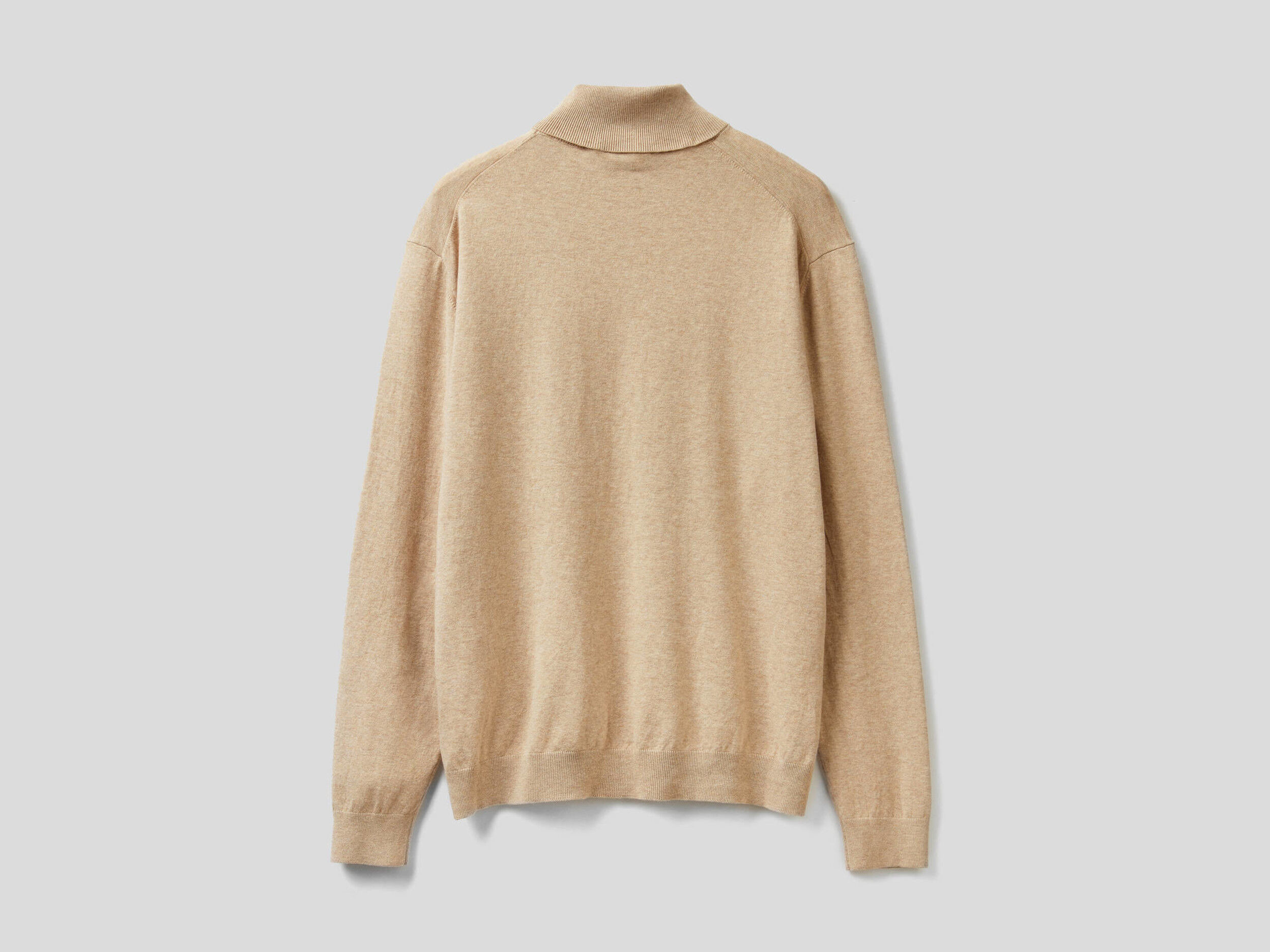 Jersey de cuello alto de algodón elástico mixto