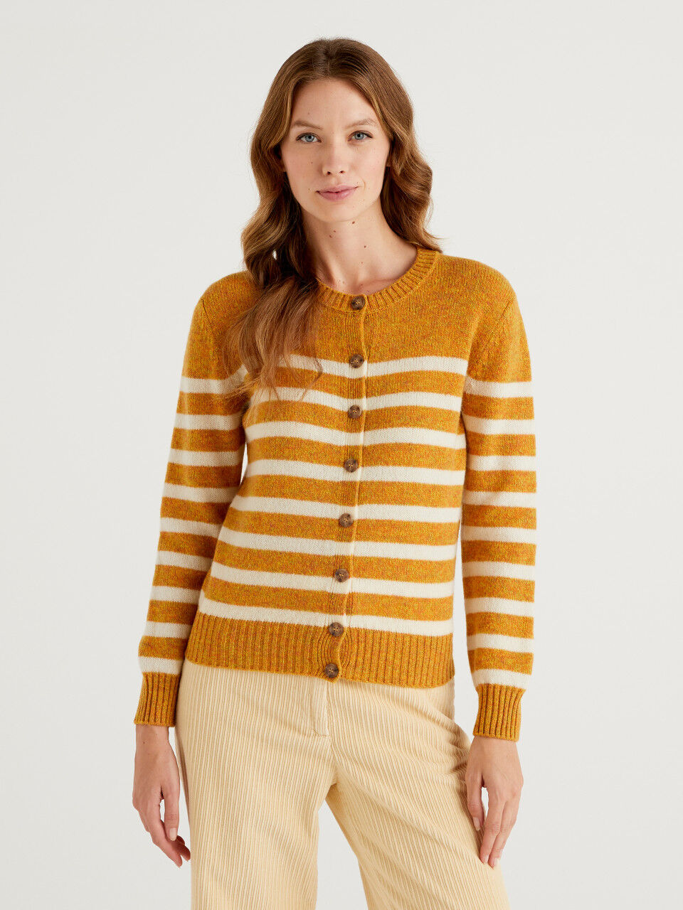 suéter para Mujer United Colors of Benetton Stripe Chunky Knit Jumper 