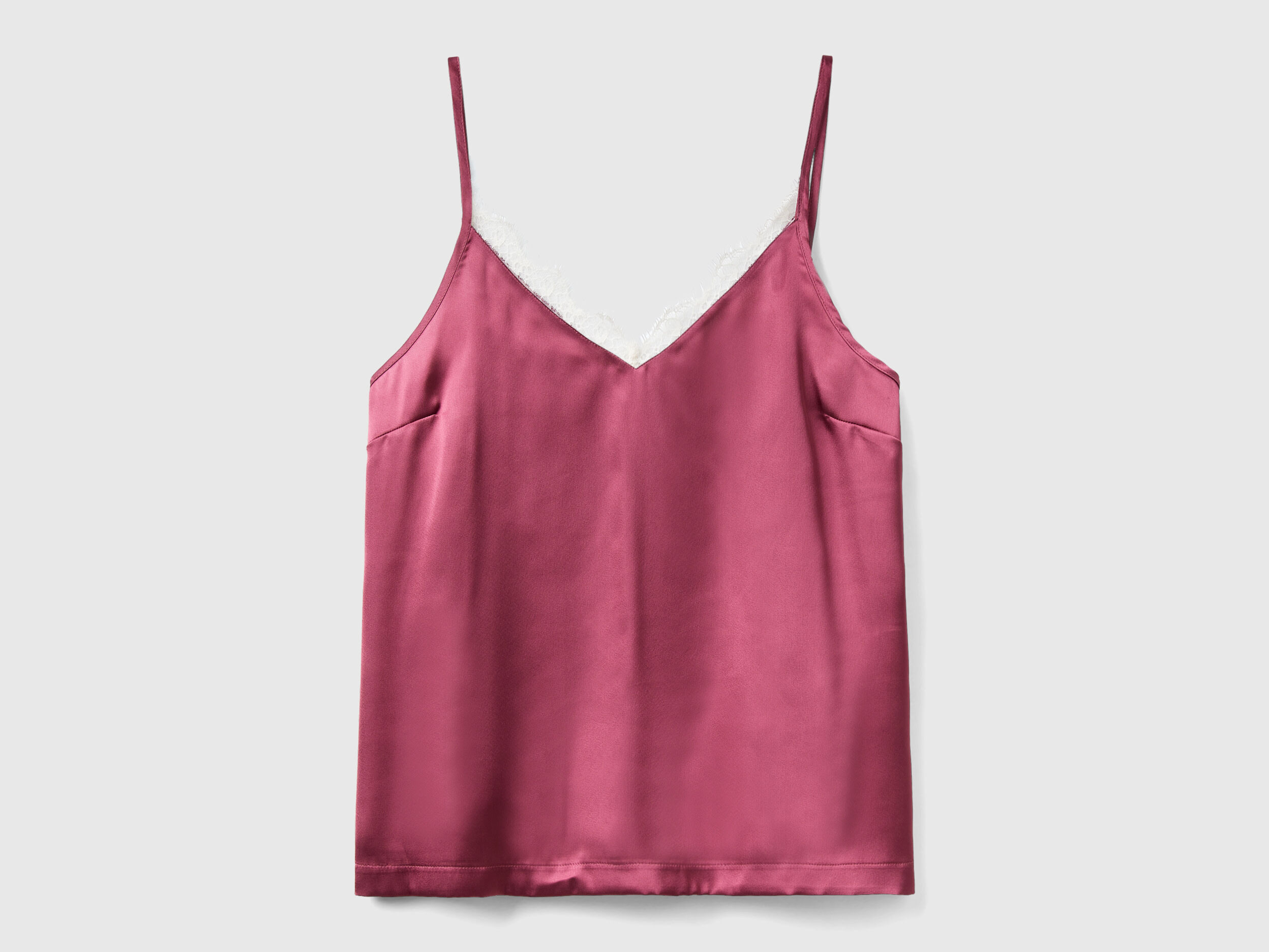Satin tank top Dark Mauve Benetton