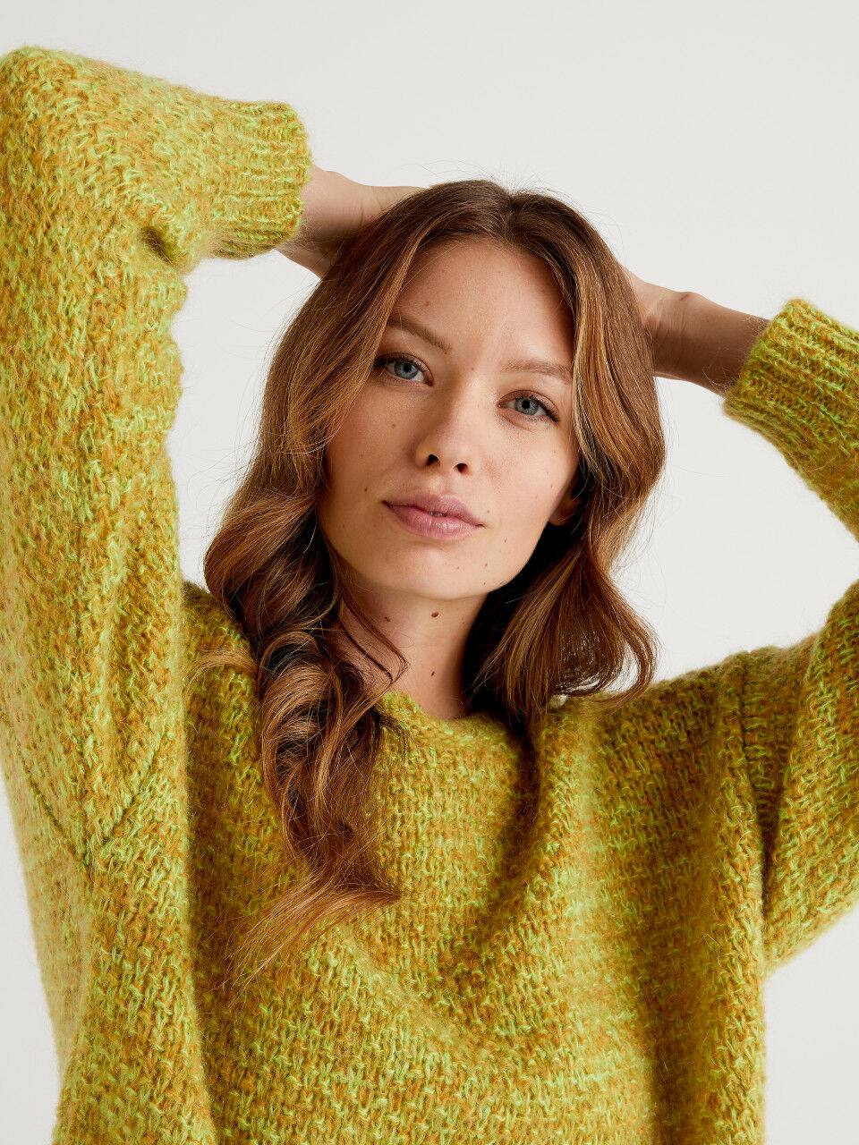 Boxy fit sweater in mohair blend
