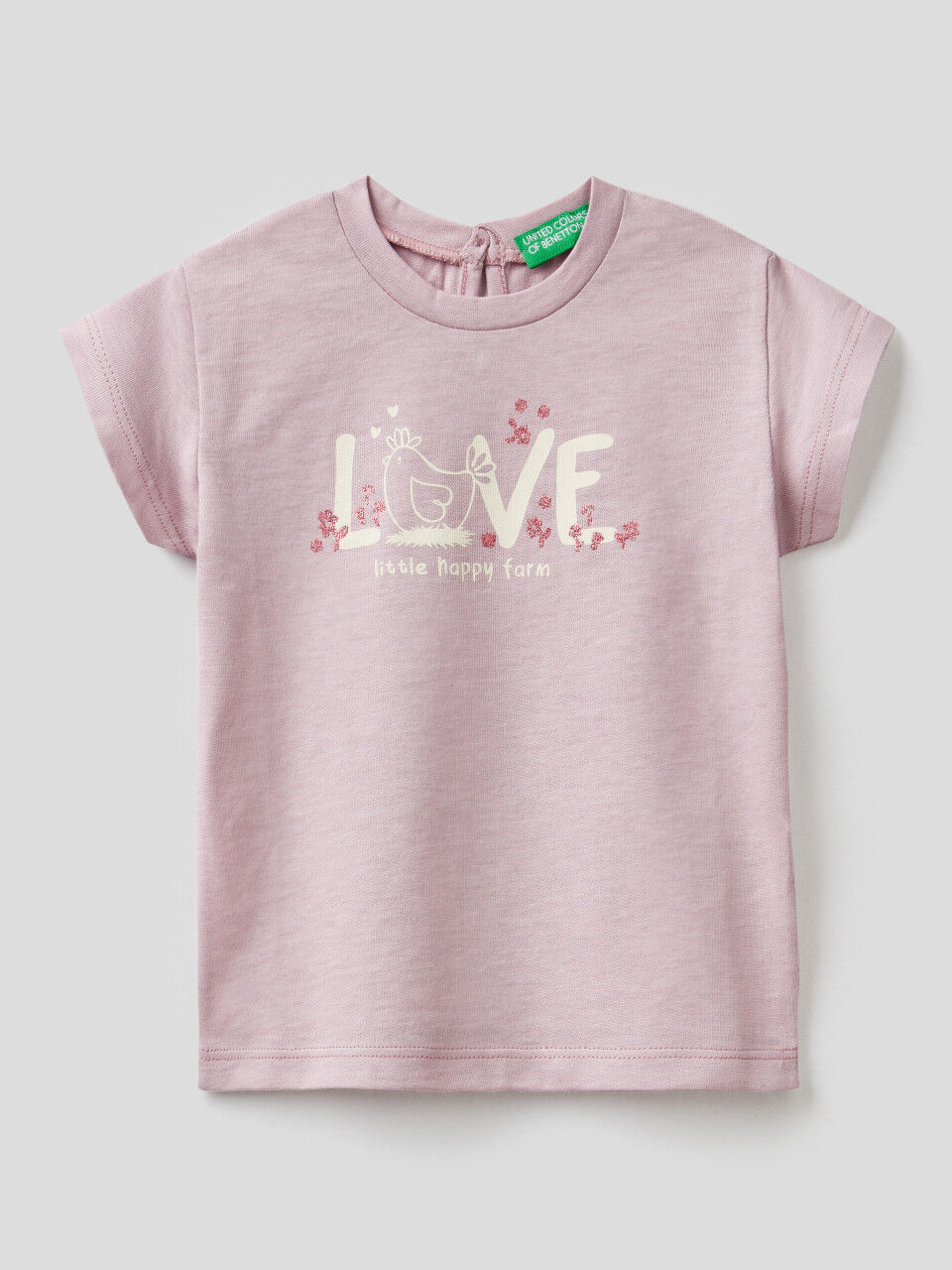 Girls Heart Multi Colour Sequins Patch Tee Shirt