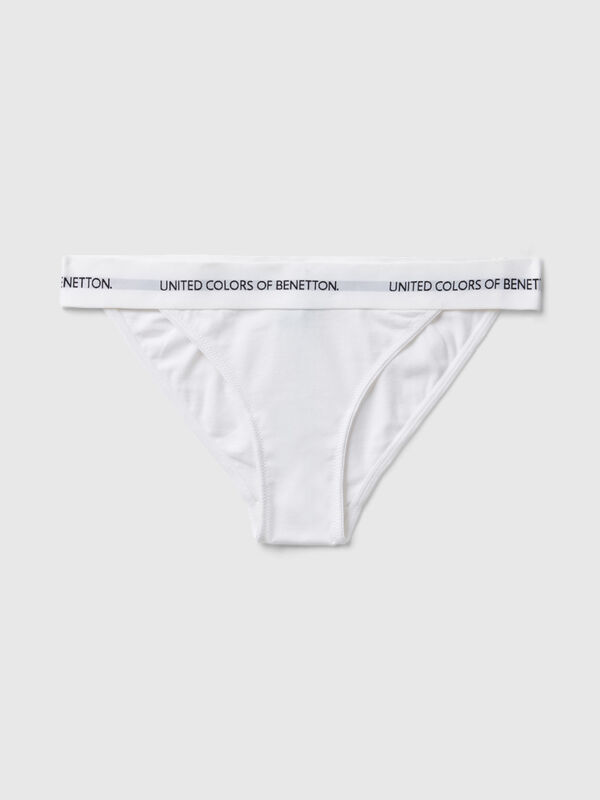 High-rise underwear in super stretch organic cotton, Violet - Benetton