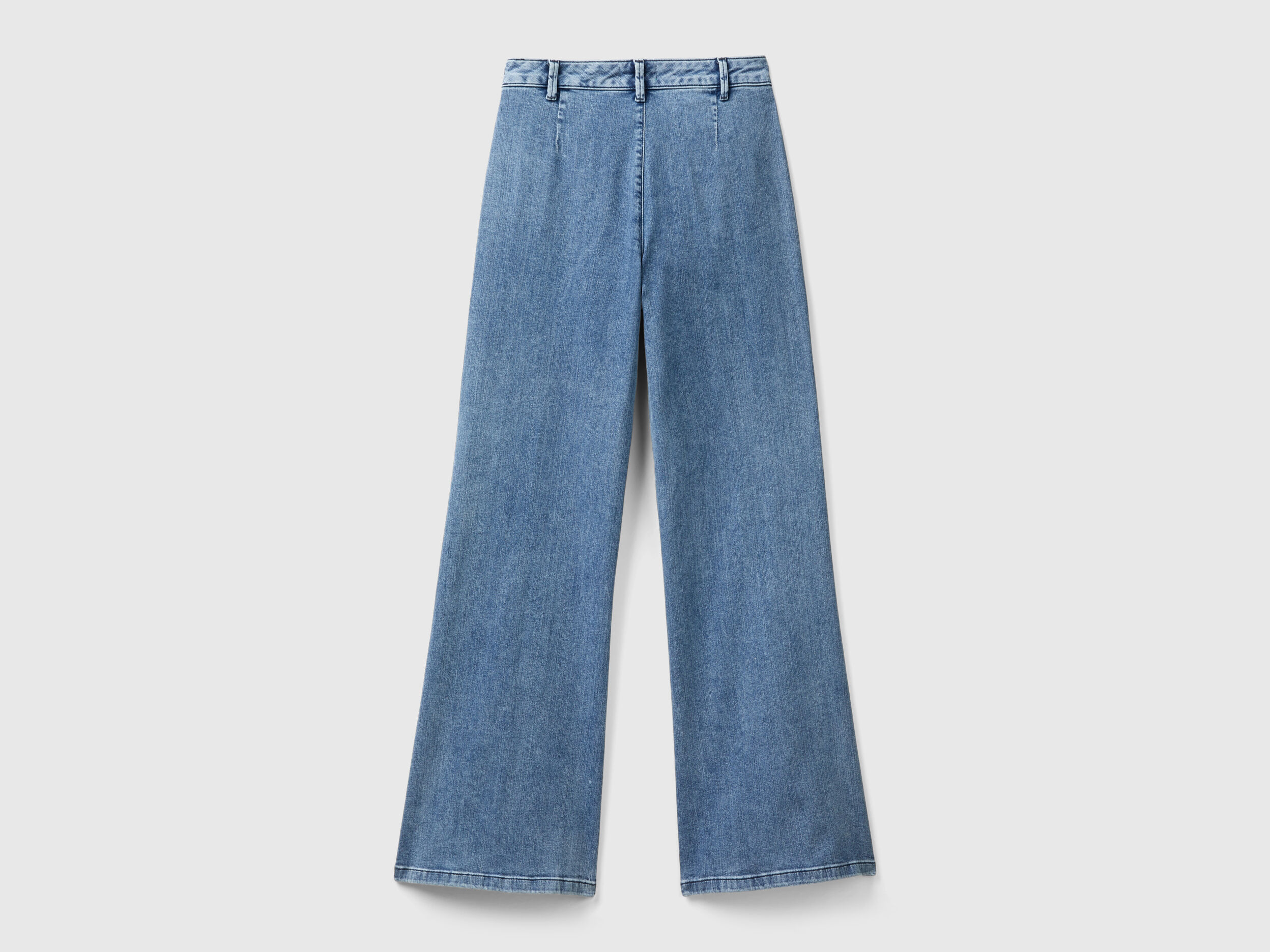 Flared jeans with zip - Blue | Benetton