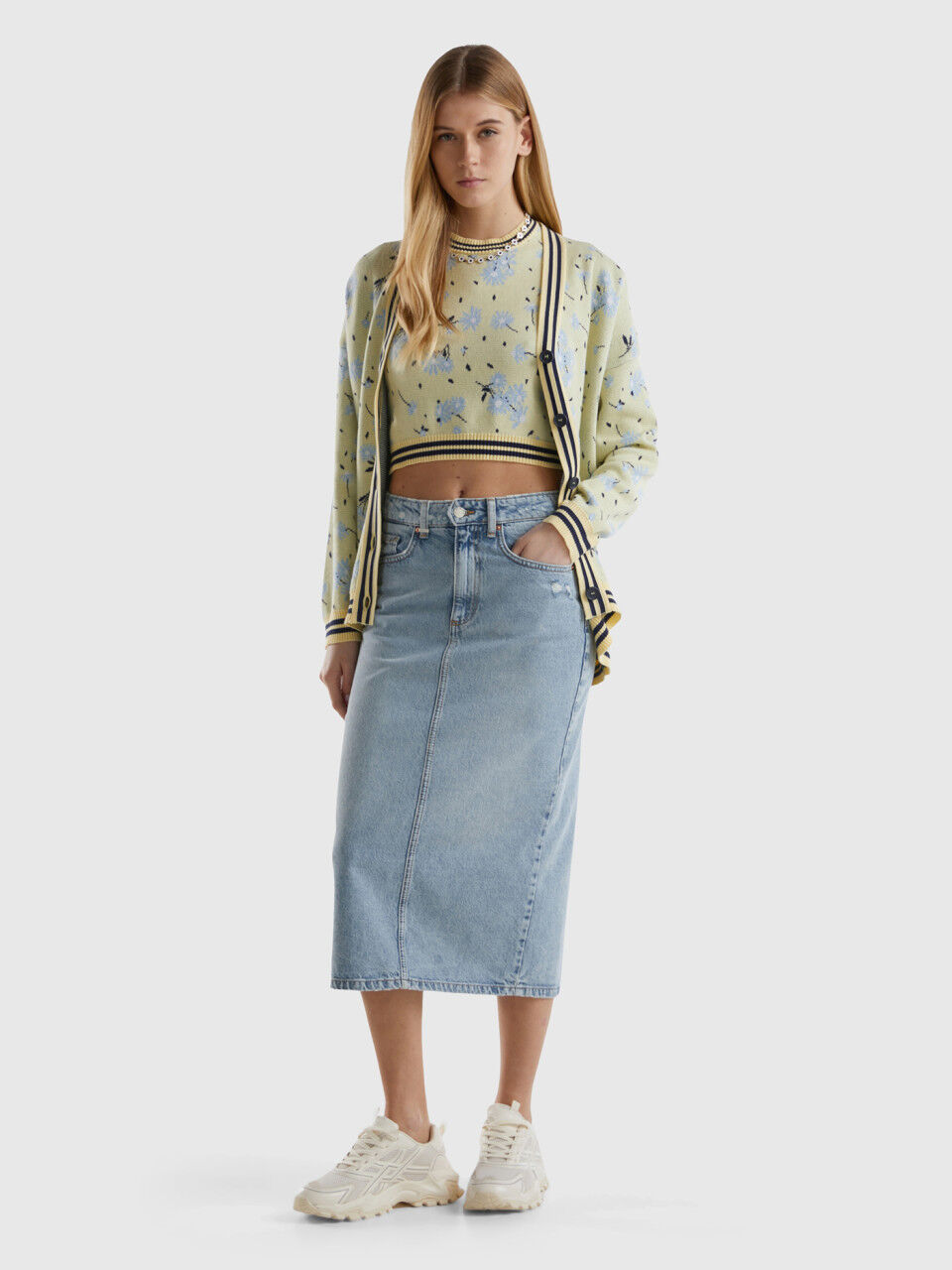 Rowena Front Slit Denim Midi Skirt - Final Sale – Gallery 512 Boutique