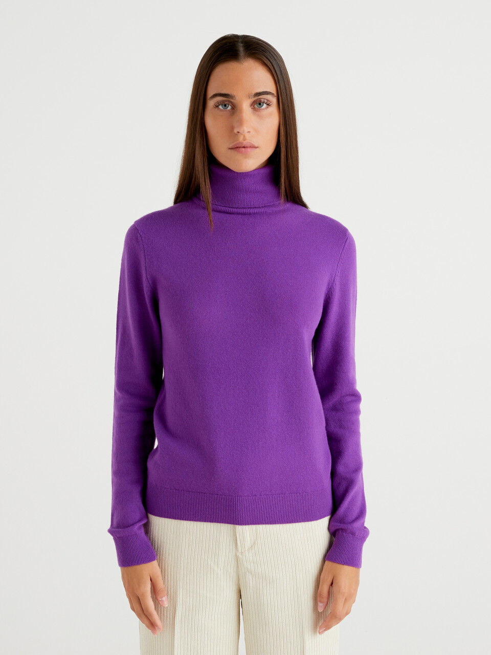 Tela Wool Turtleneck in Mauve Purple Womens Clothing Jumpers and knitwear Turtlenecks 
