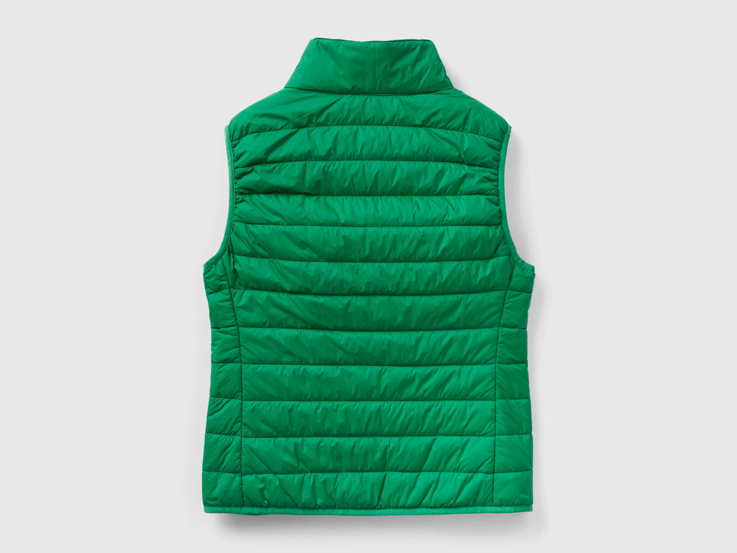 Sleeveless puffer jacket with recycled wadding Green Benetton