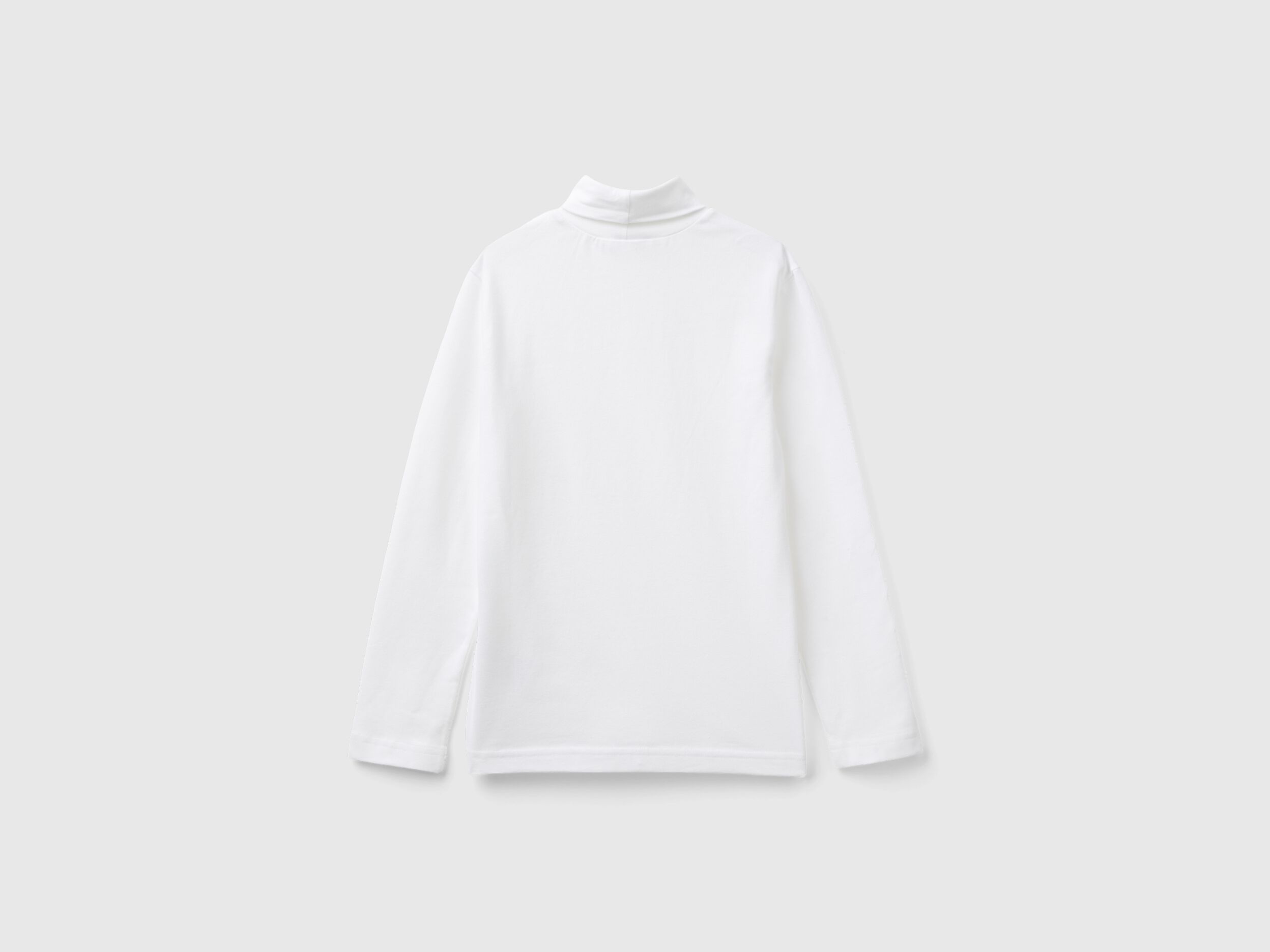Camiseta de cuello alto y manga larga Blanco Benetton