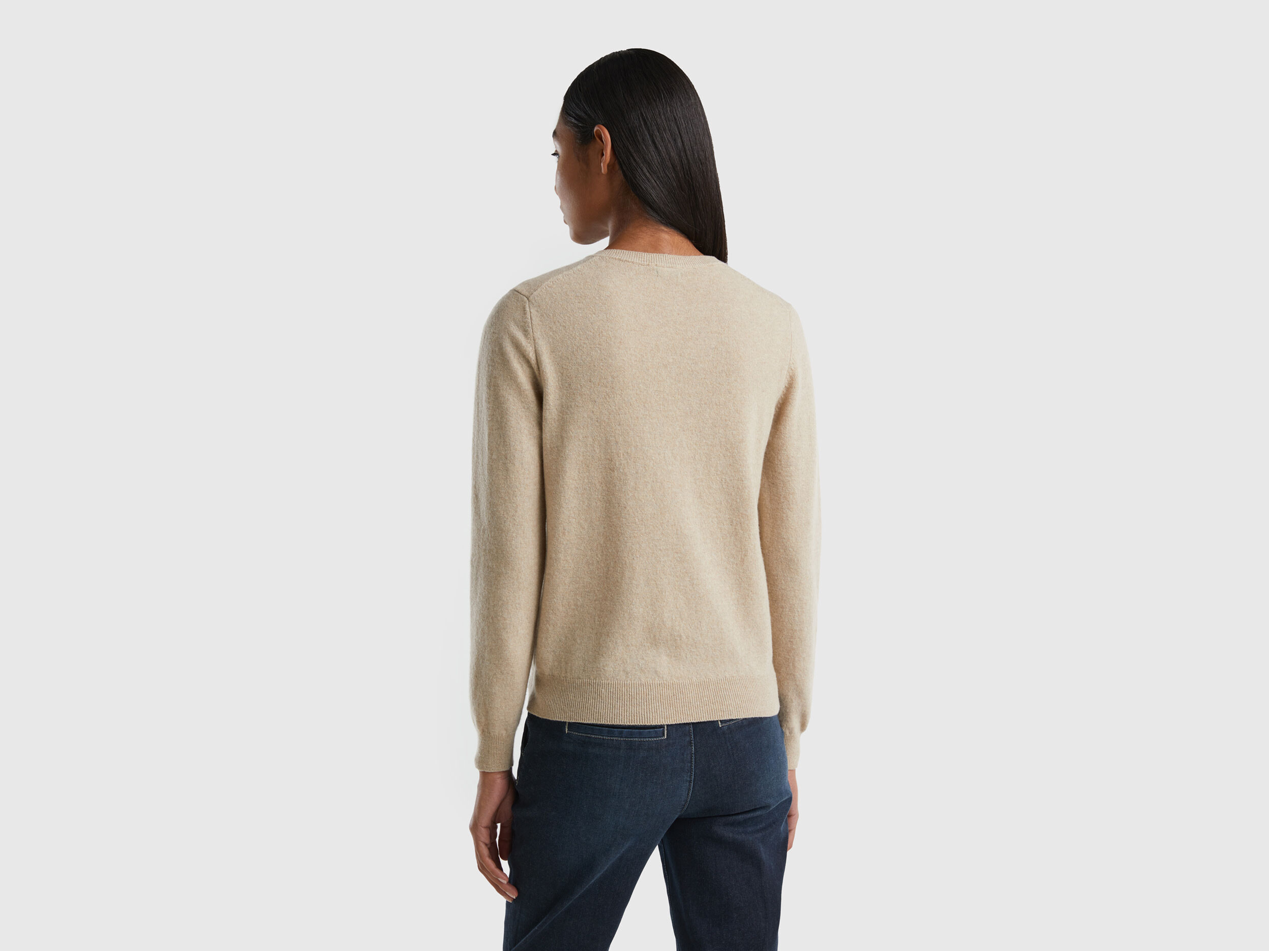 Beige crew best sale neck sweater women's
