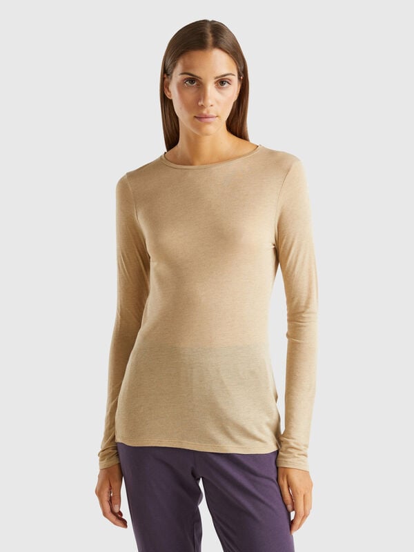 T-shirt in viscose and wool blend Women