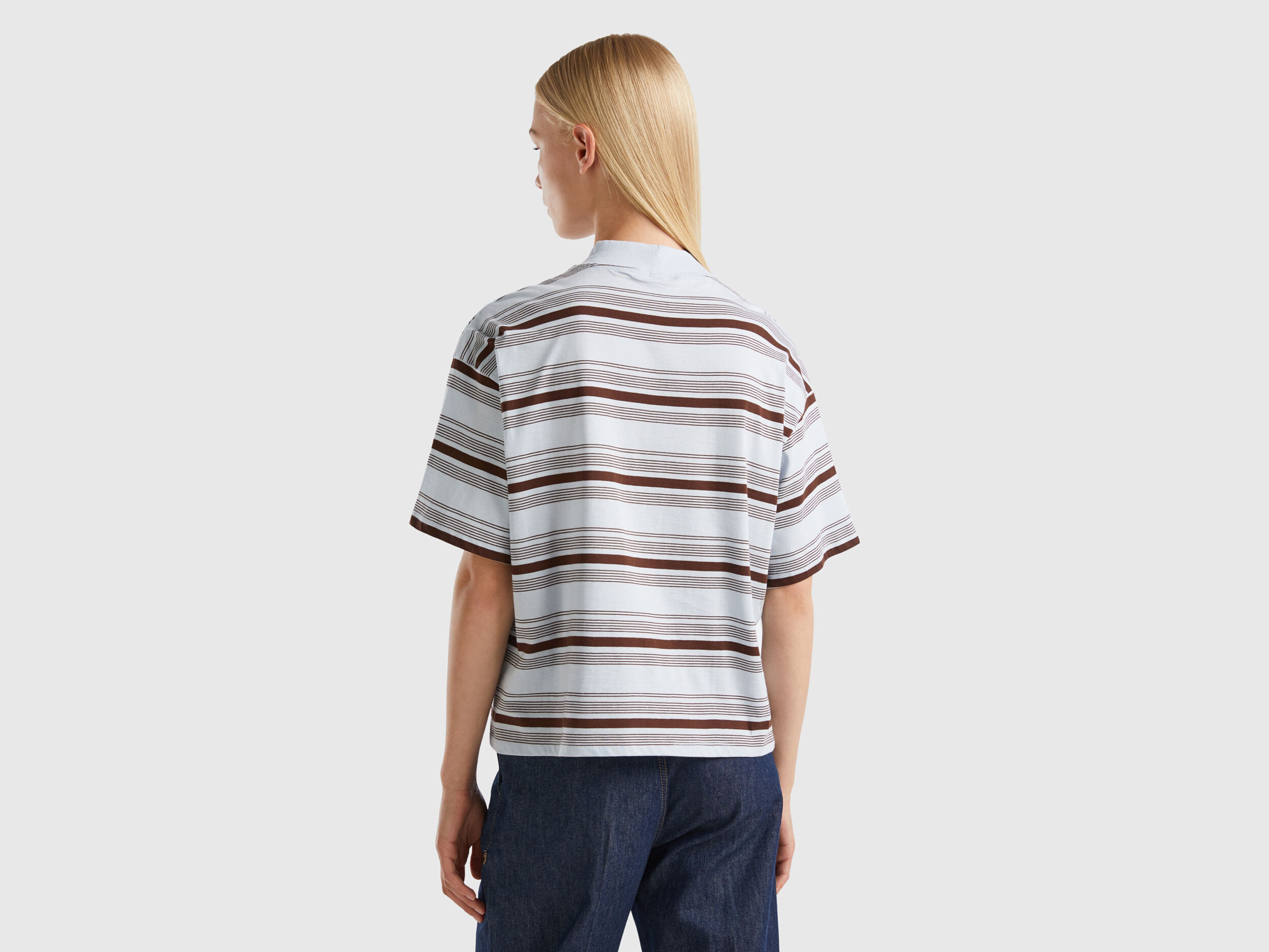Striped turtleneck t shirt White Benetton