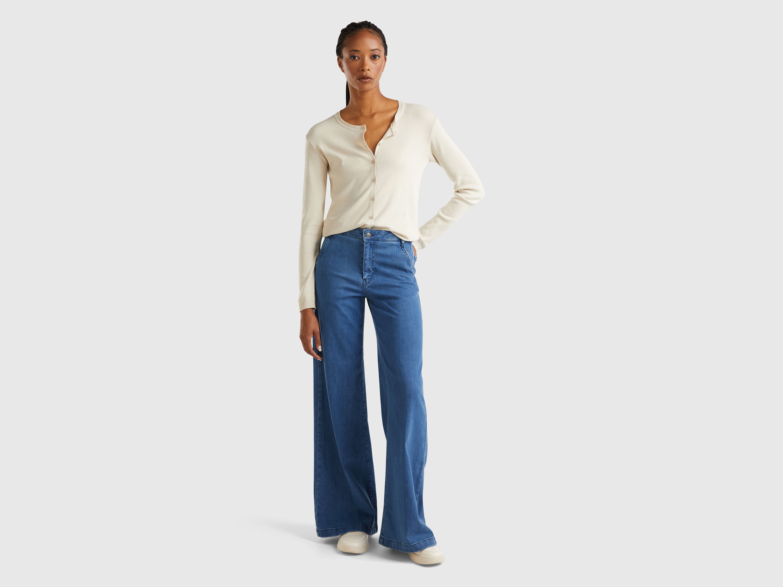 Pantaloni a zampa benetton new arrivals