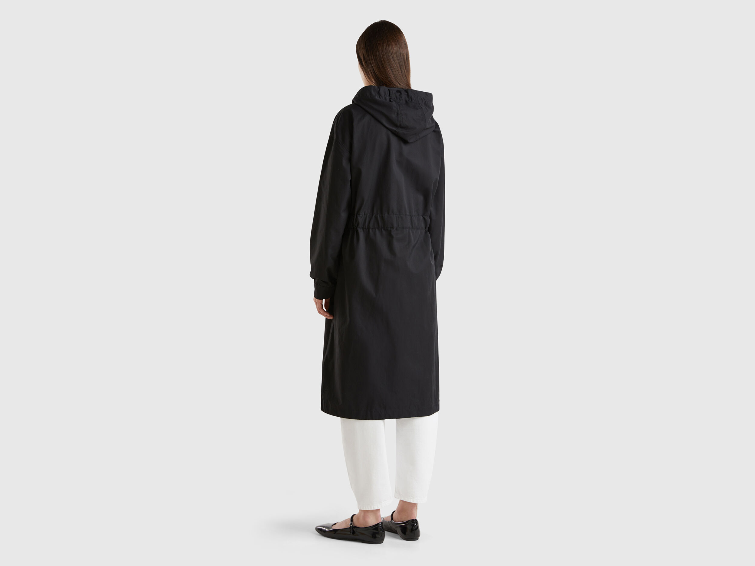 Parka in cotton and nylon Rain Defender blend Black Benetton