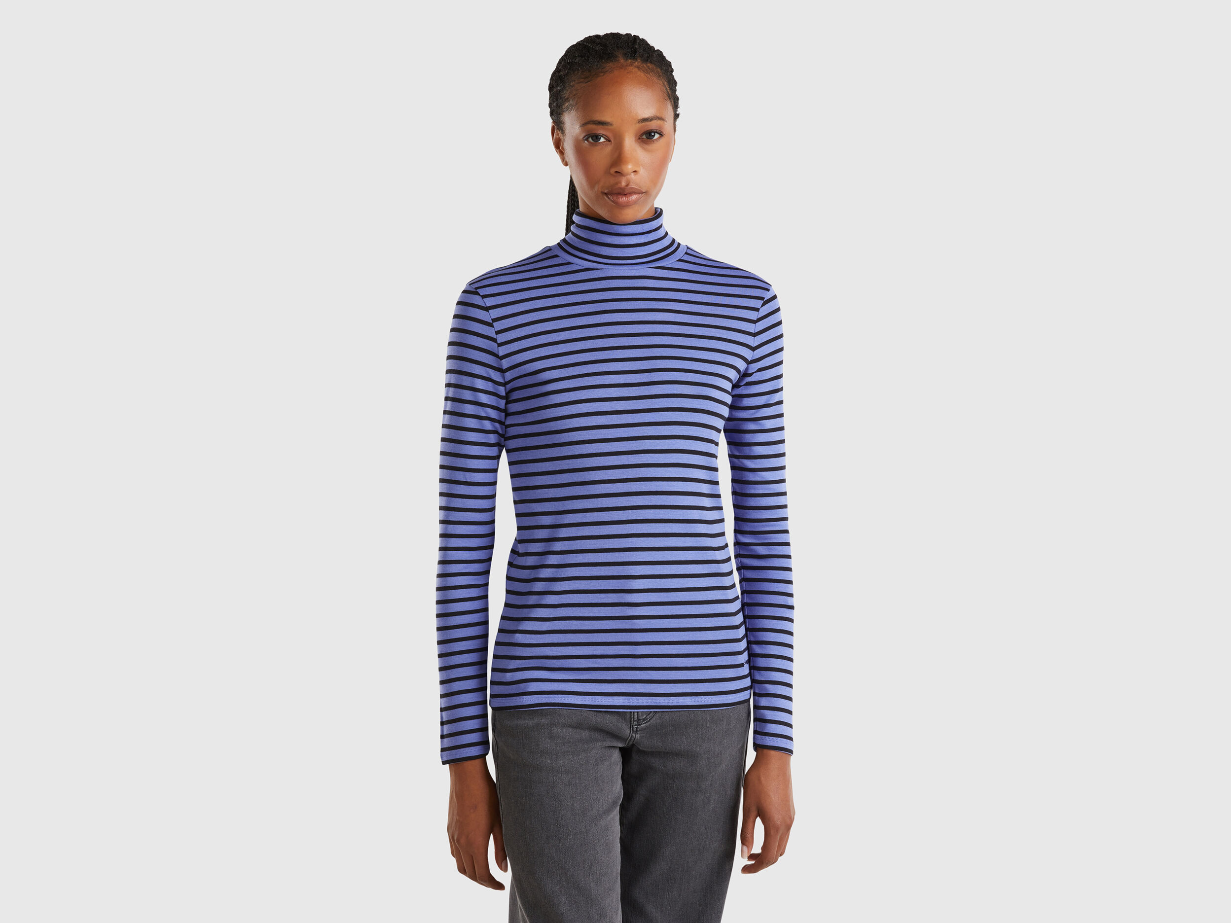 Striped turtleneck under shirt online